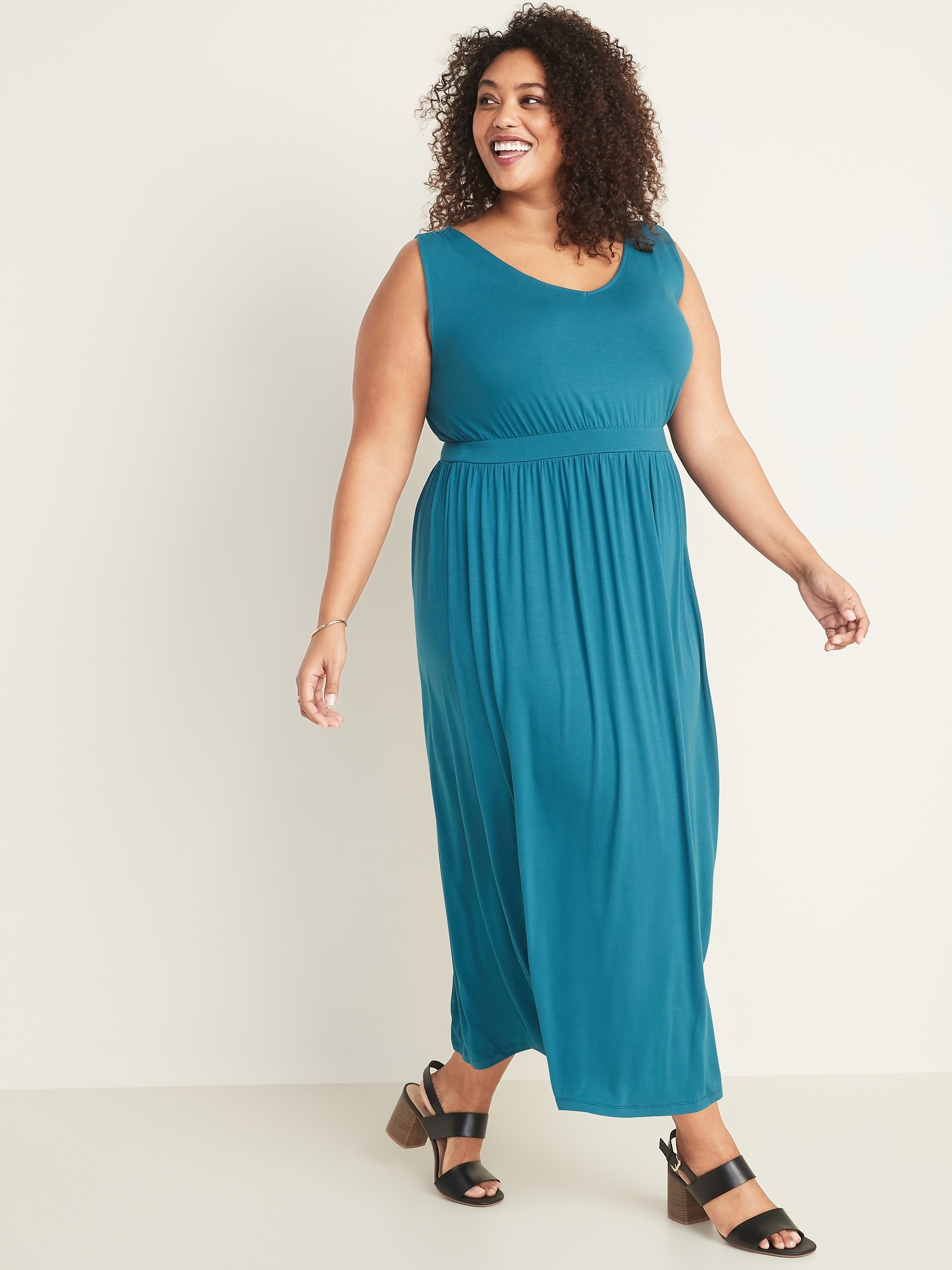 waist defined maxi dress