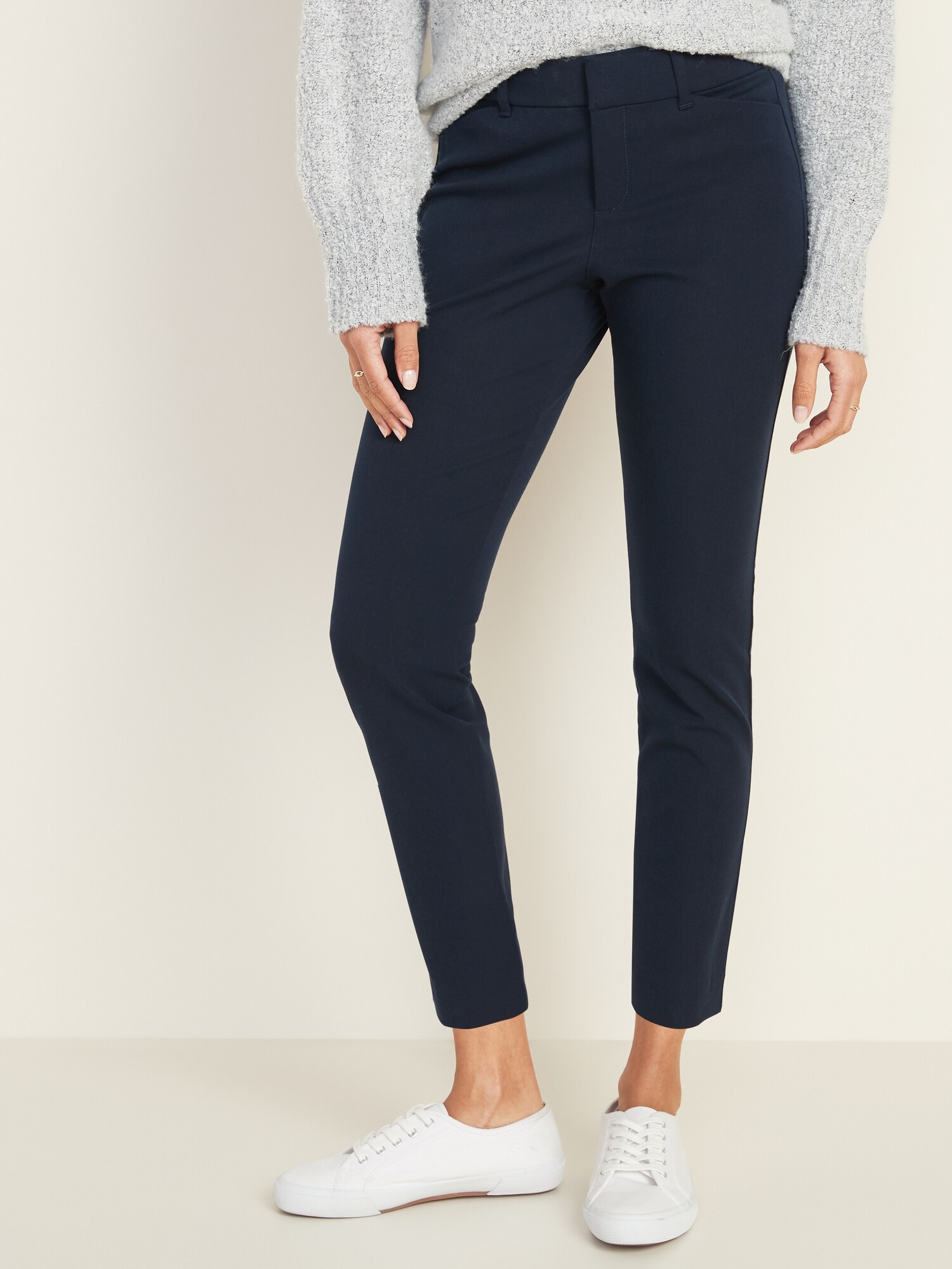navy ankle pants