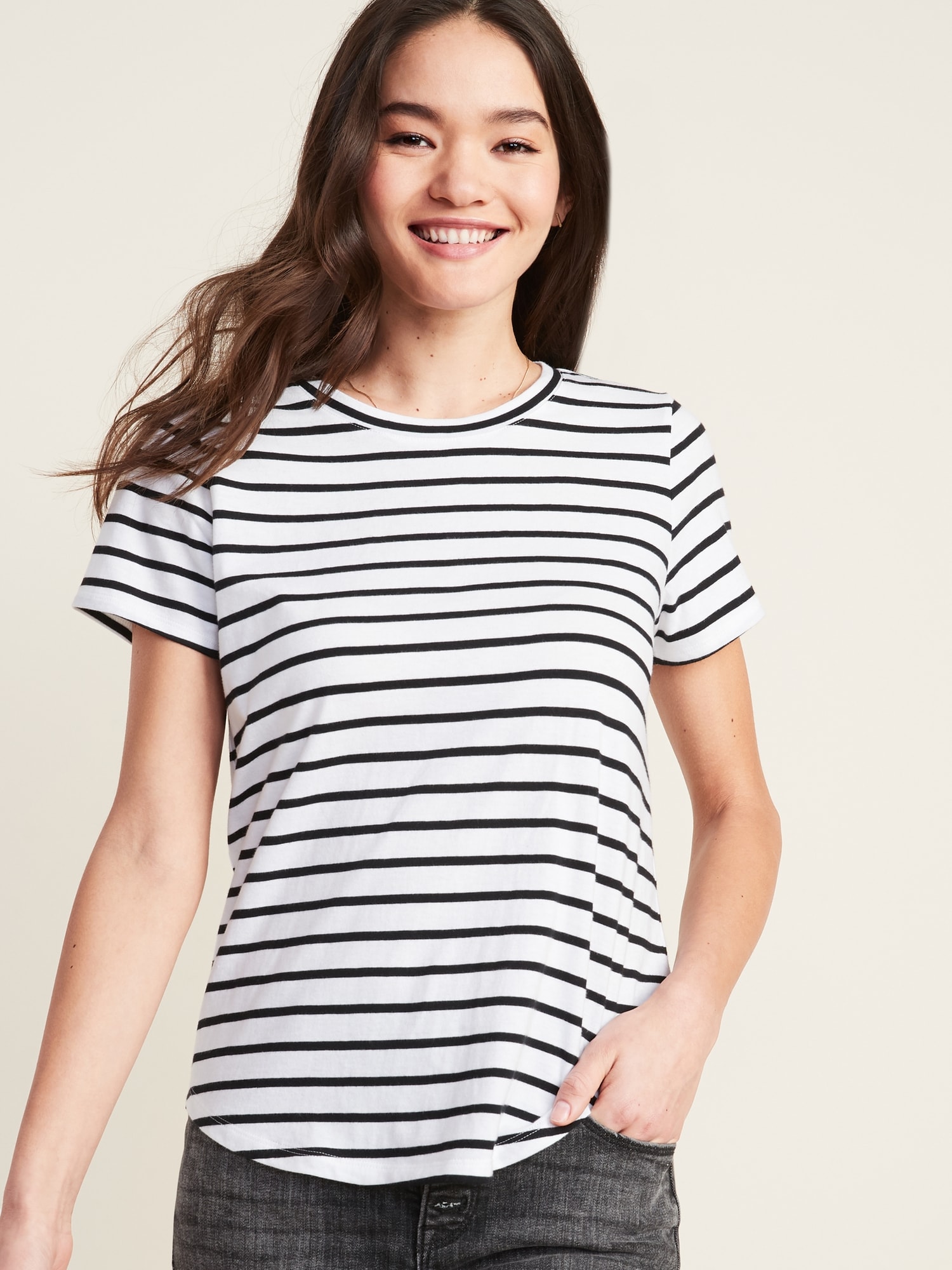 EveryWear Striped Short-Sleeve Tee for Women