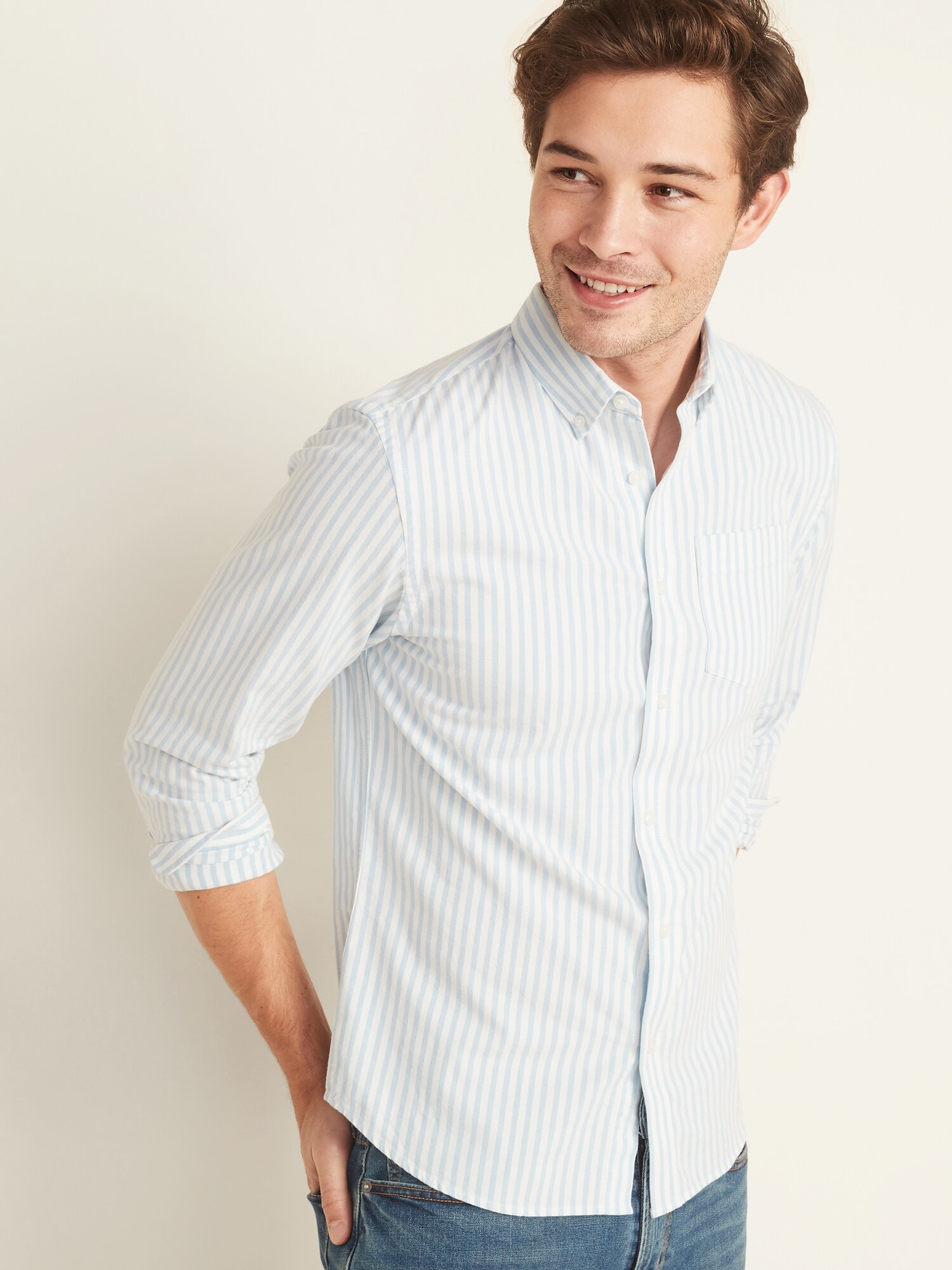 skinny fit button down shirt