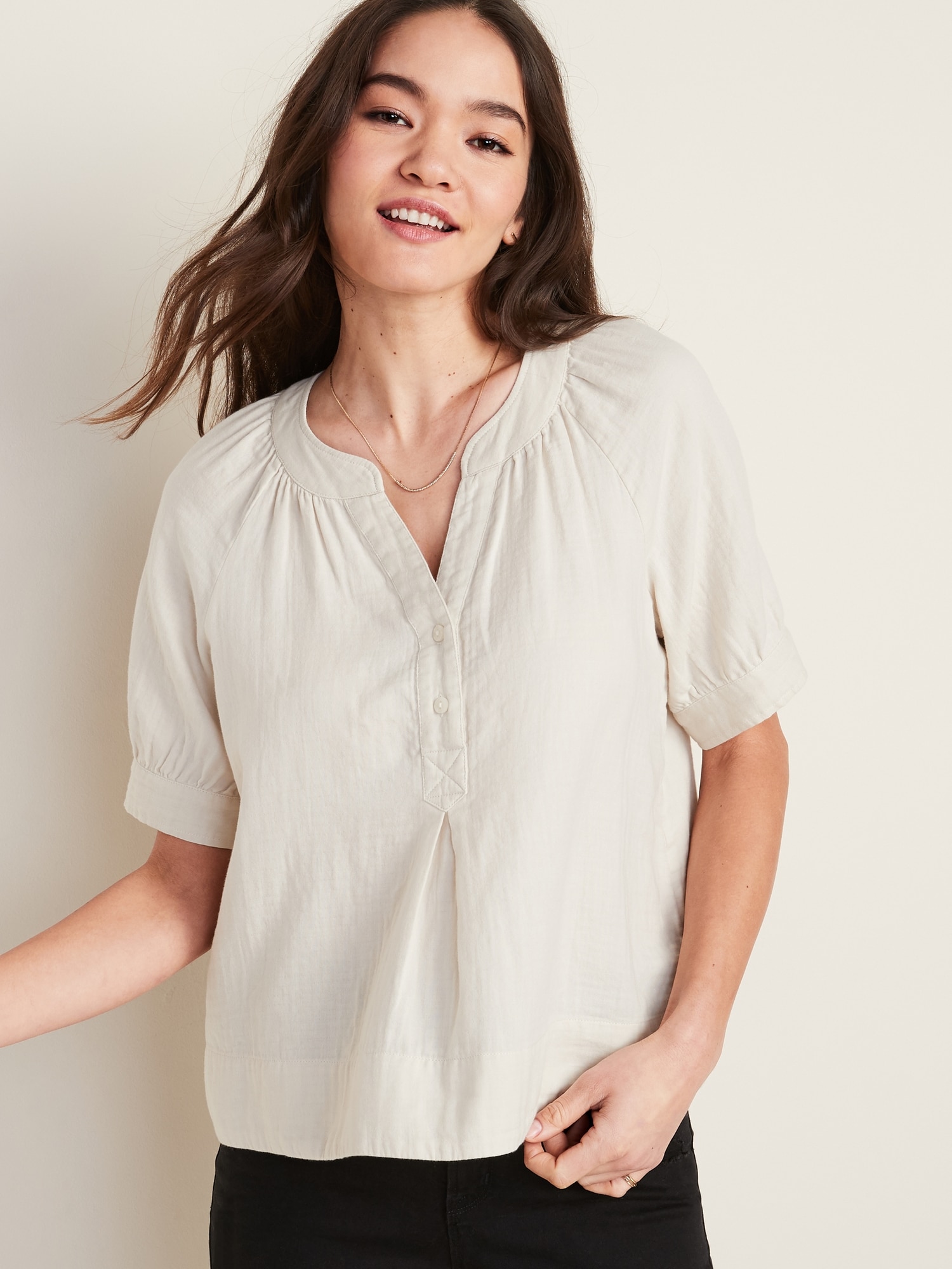 Oversized Shirred Top for Women
