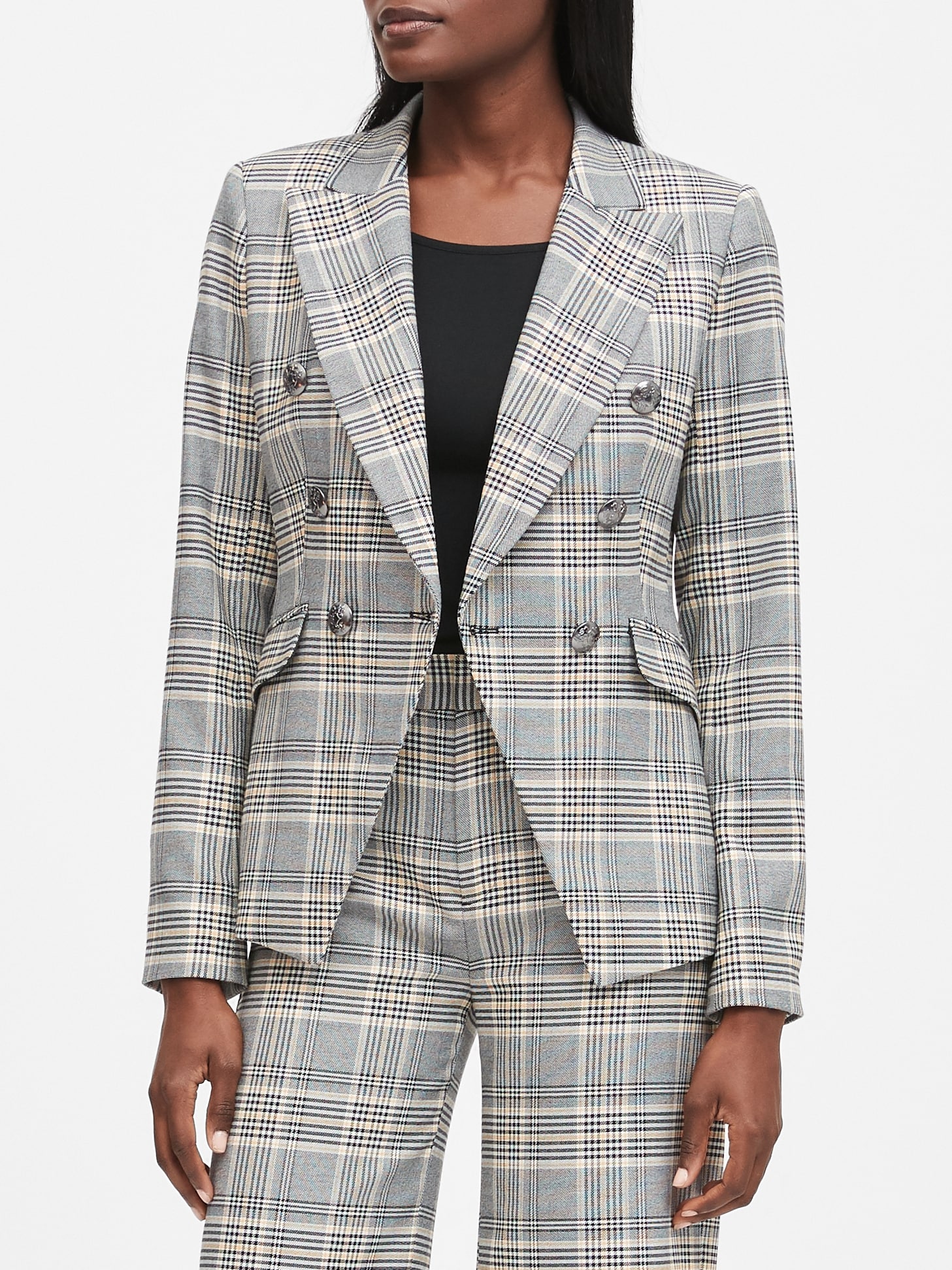 gap plaid blazer