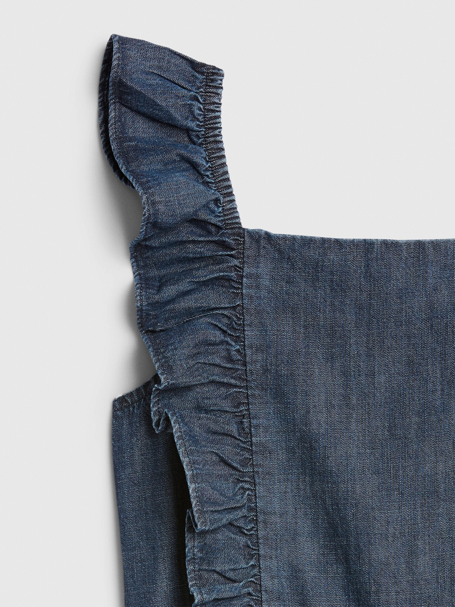 chambray ruffle jumpsuit