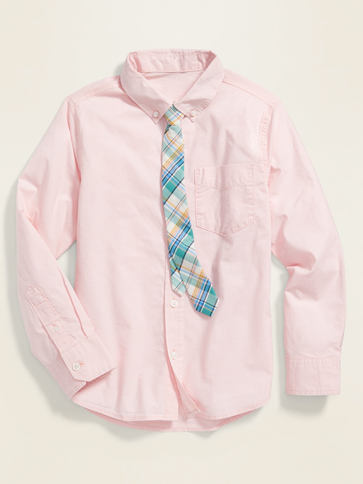 pink formal shirt with tie