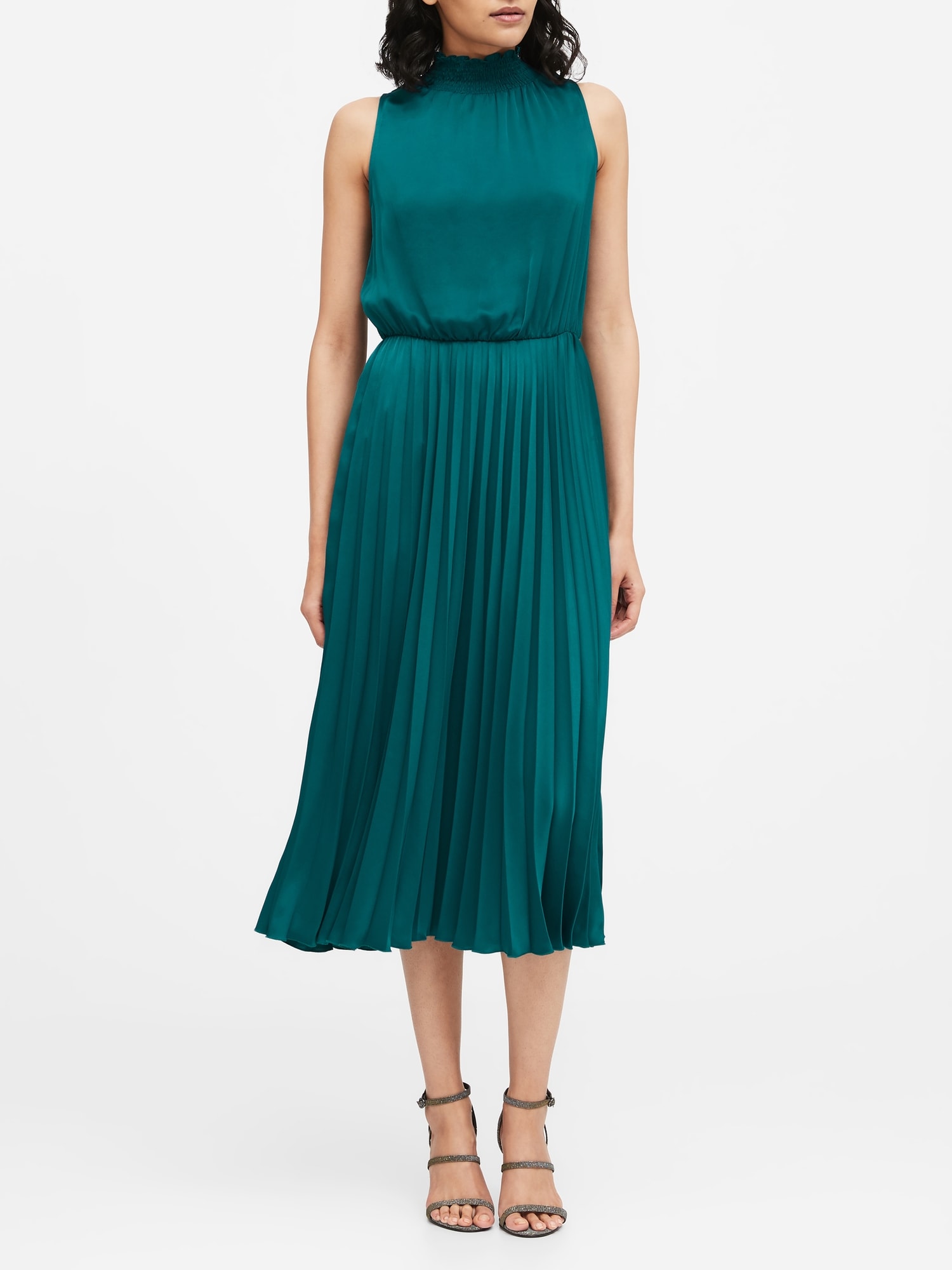 petite satin midi dress