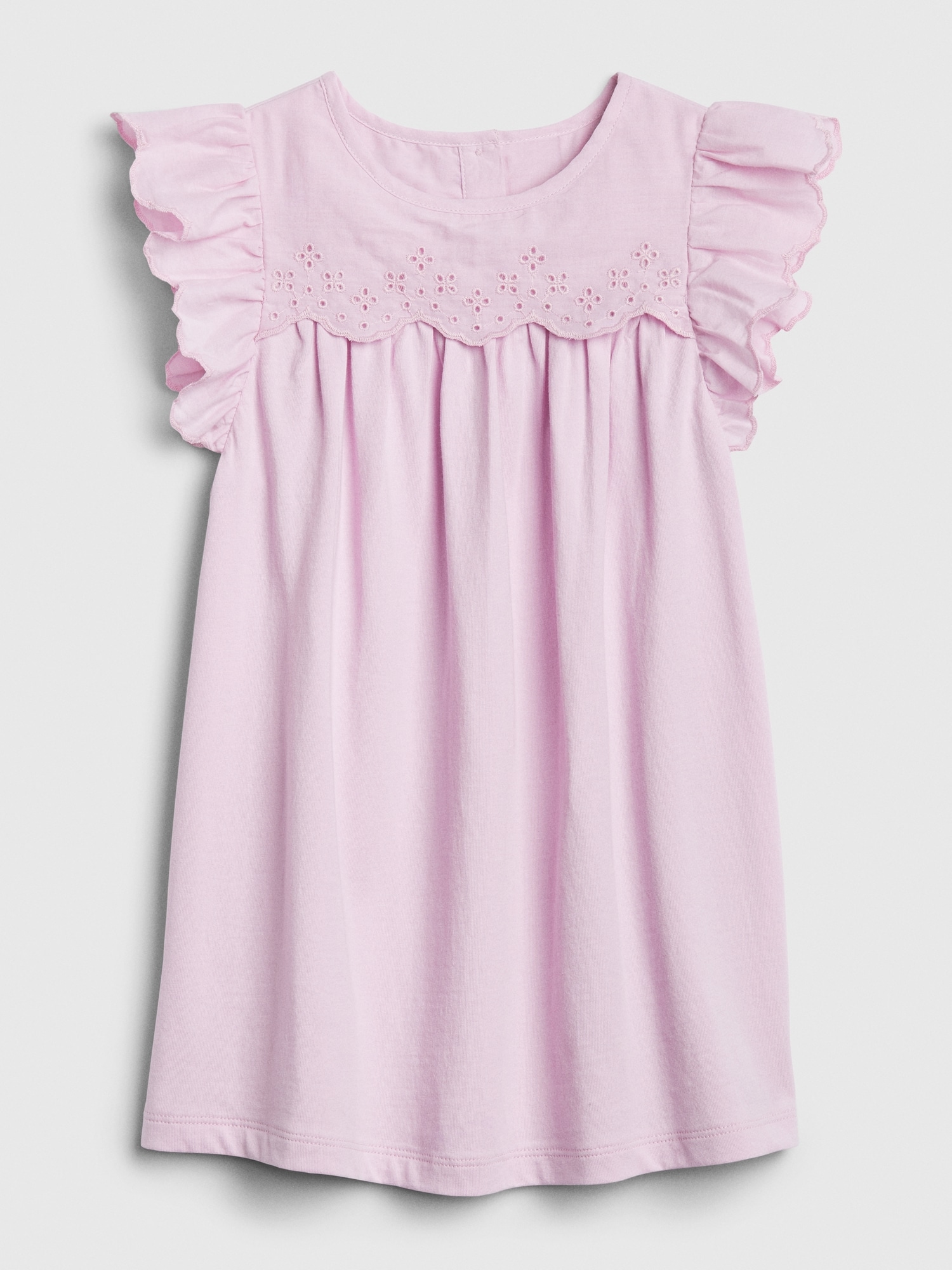 gap eyelet flutter dress