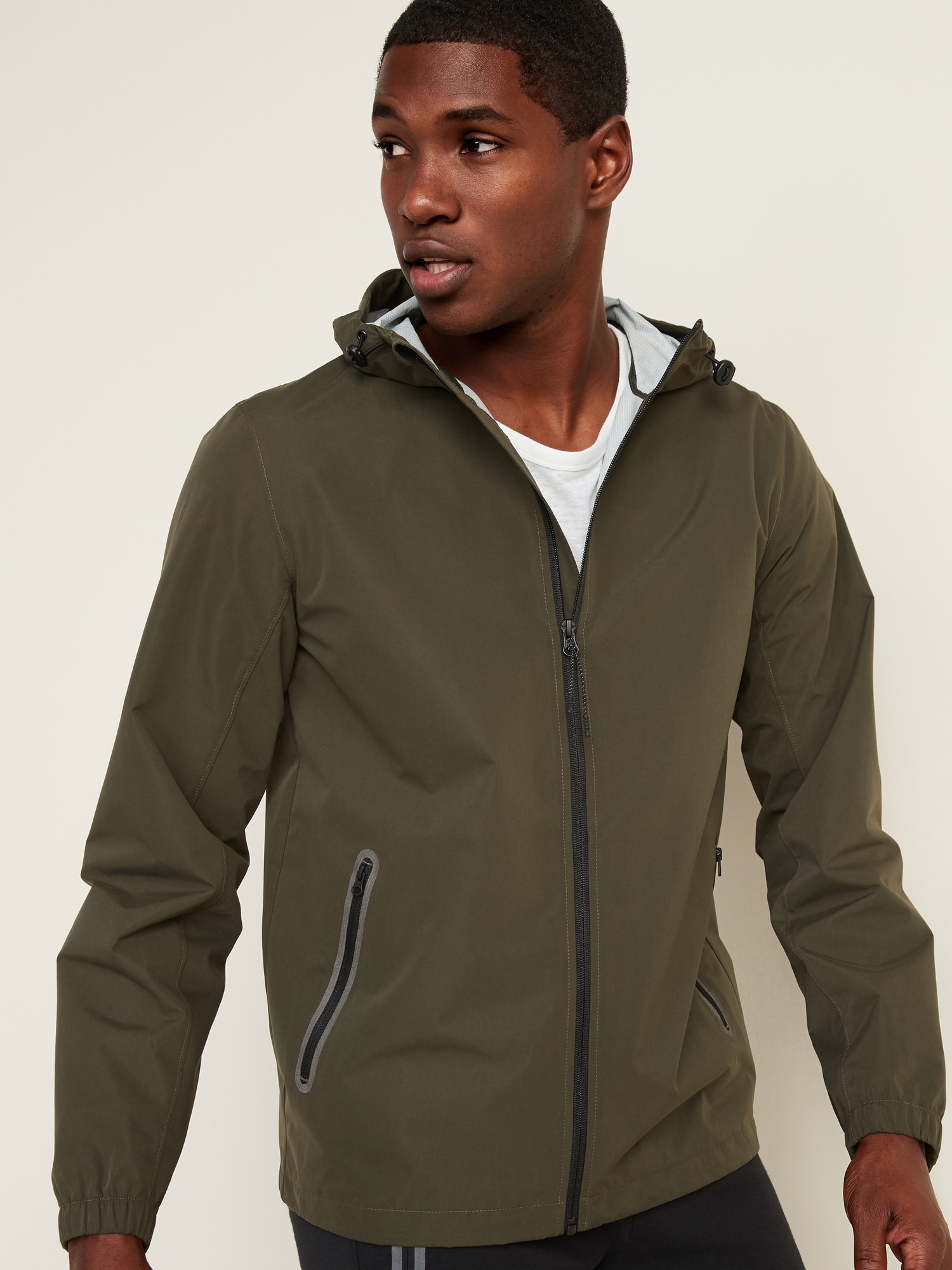 Go-H20 Water-Resistant Hooded Rain Jacket for Men
