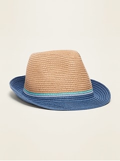 boys straw fedora hat