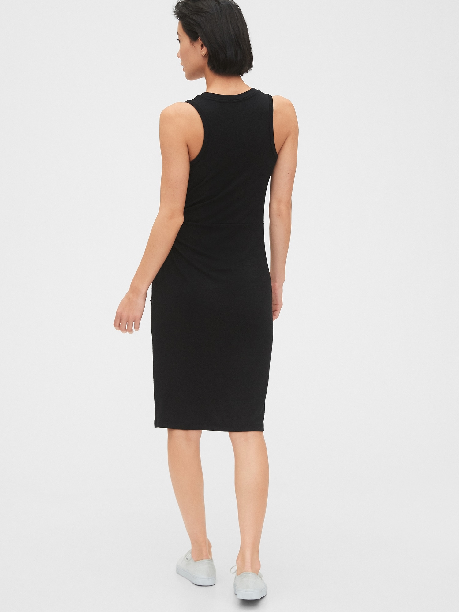 gap black midi dress