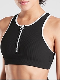 athleta zip front sports bra