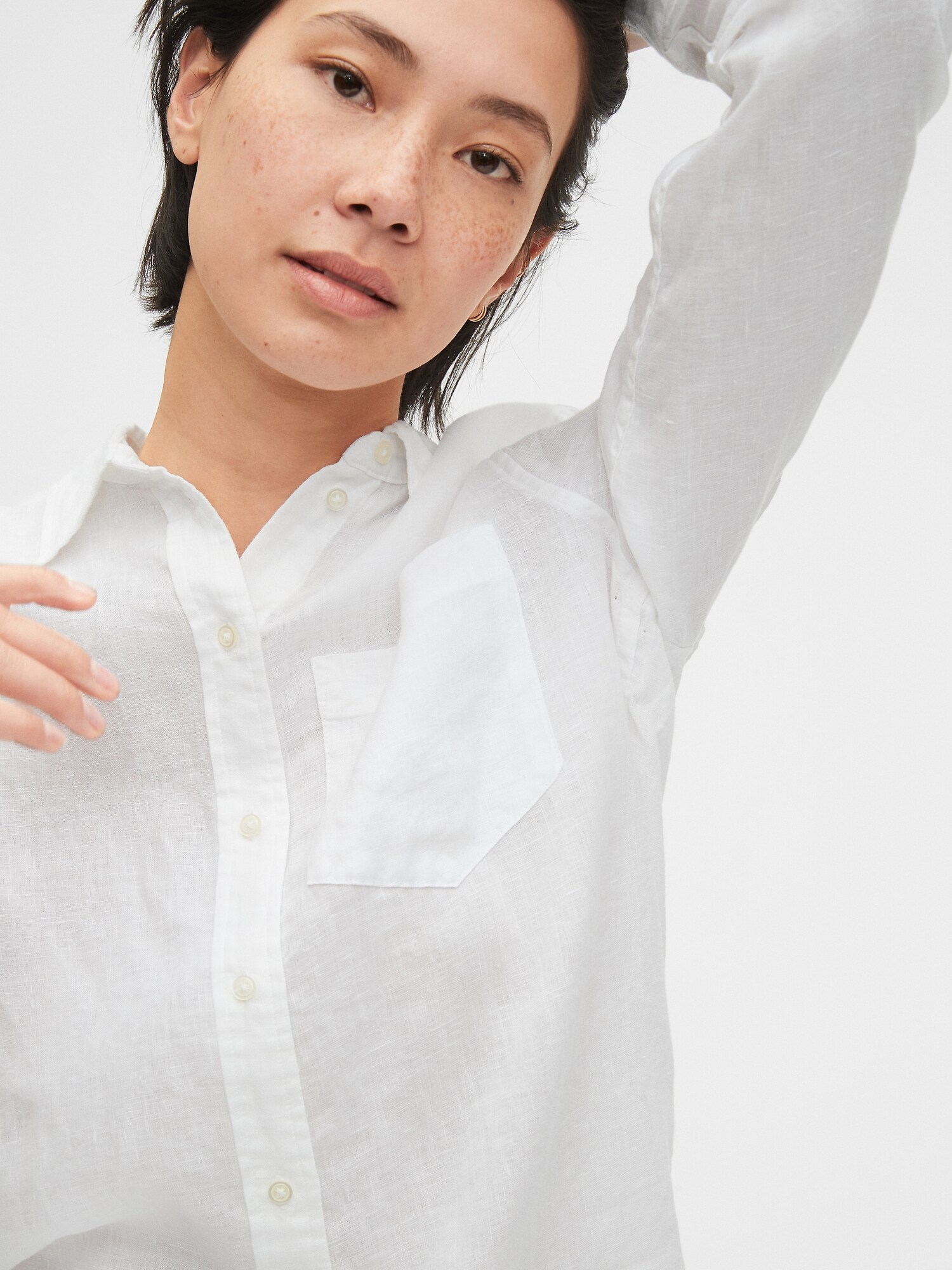 gap linen boyfriend shirt