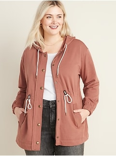 plus size utility jacket with hood