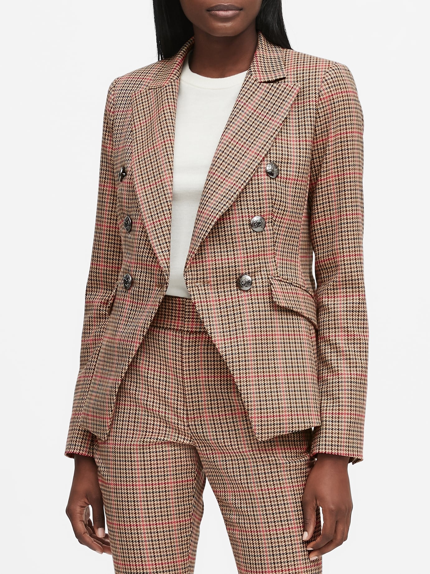 gap modern plaid blazer