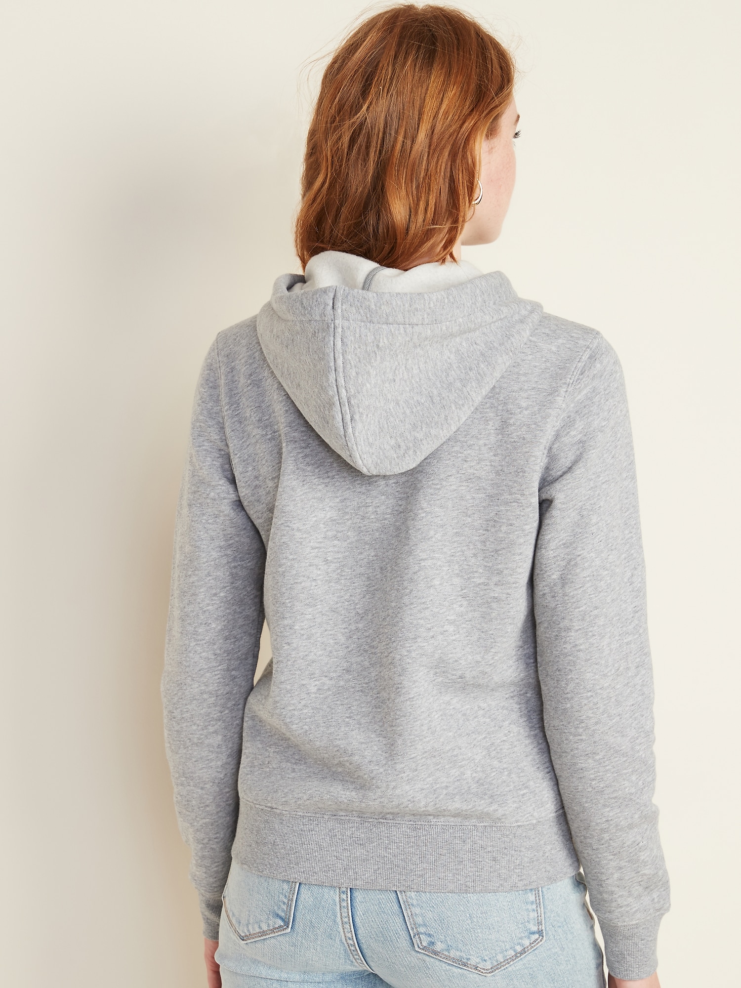 grey zip up hoodie womens
