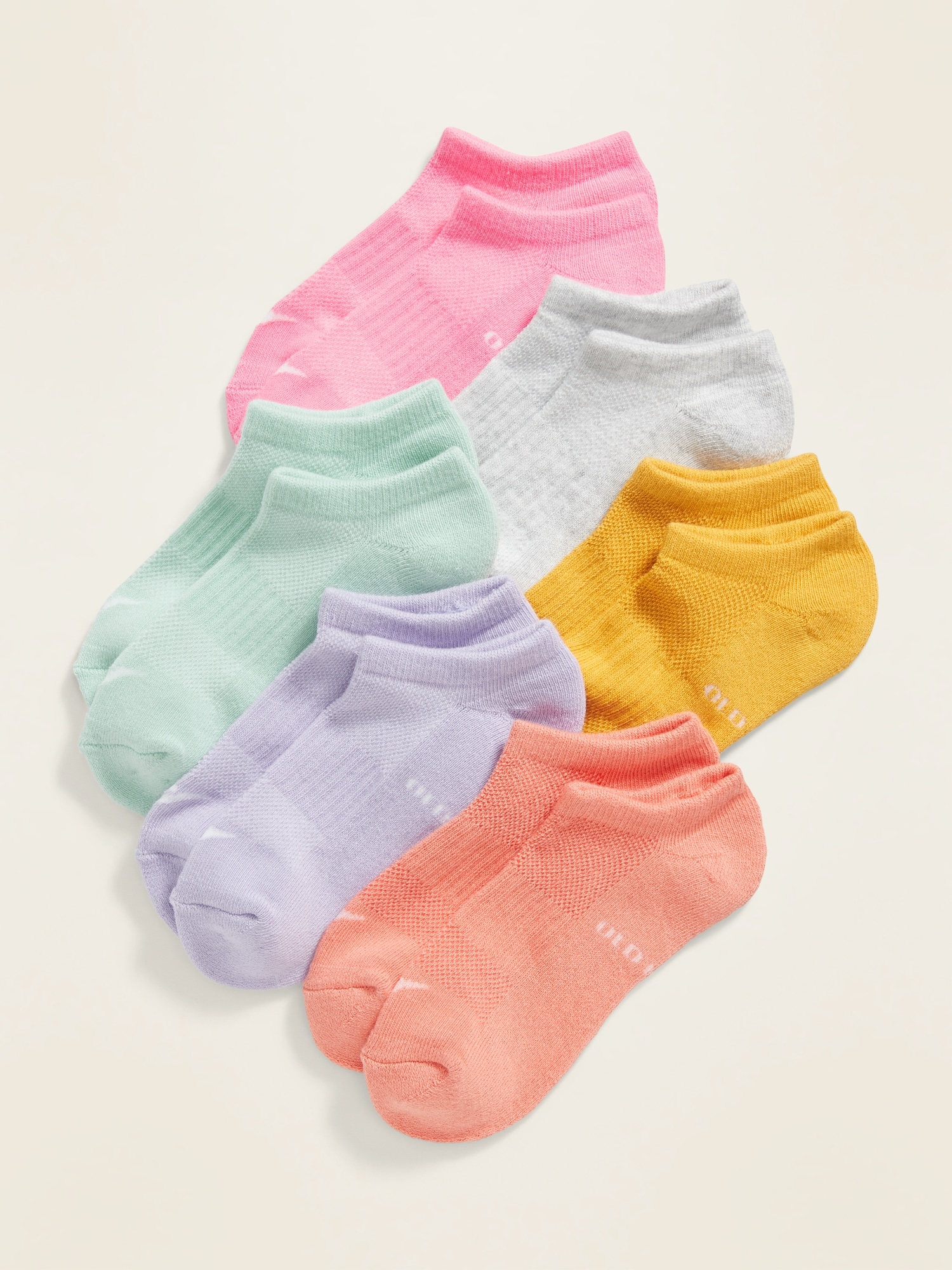*Today Only Deal* Mesh Ankle Socks 6-Pack for Girls