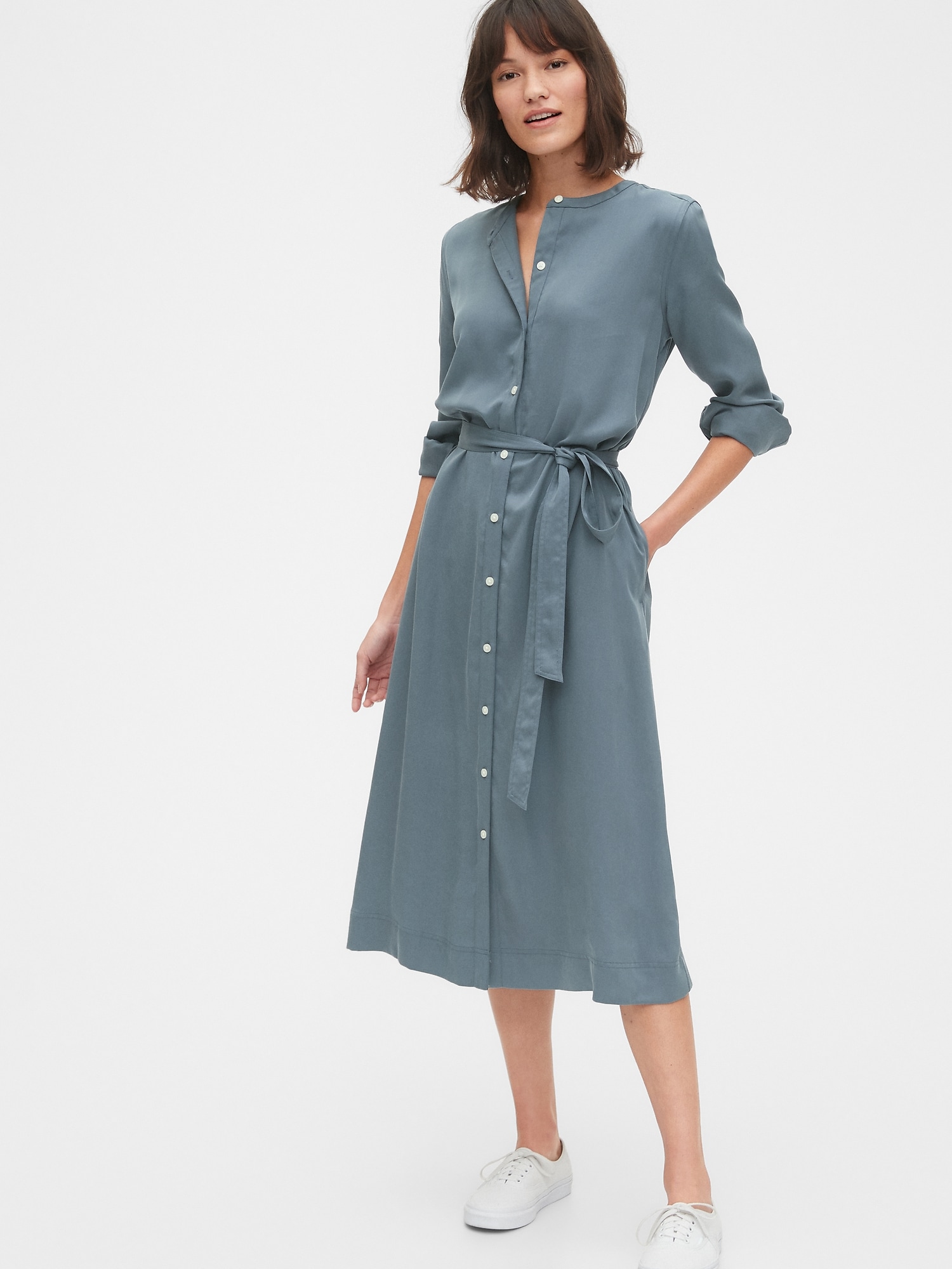 gap button down dress