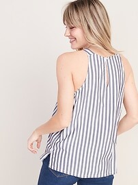 high neck striped top