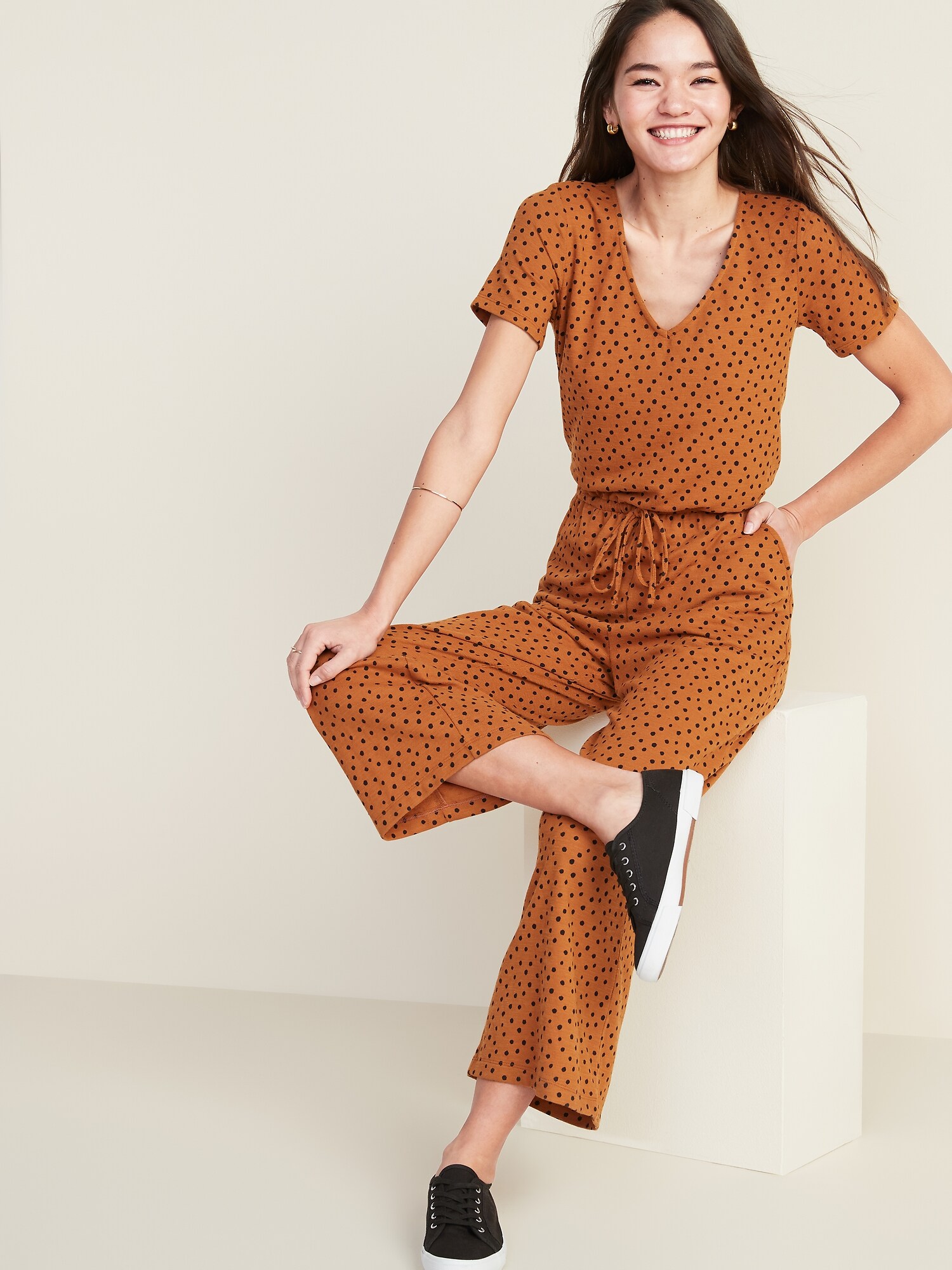 old navy boucle jumpsuit