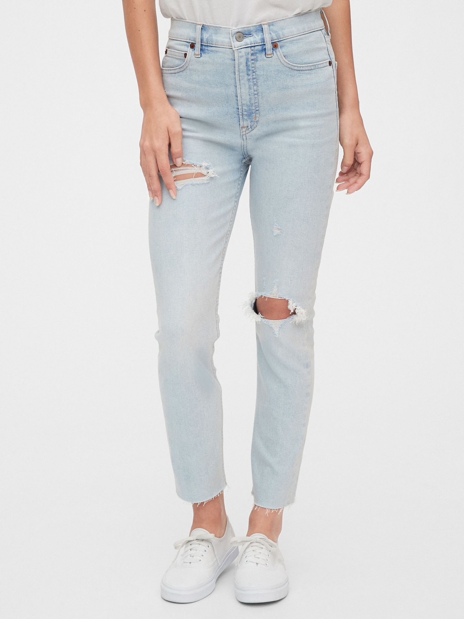 high rise cigarette jeans with secret smoothing pockets