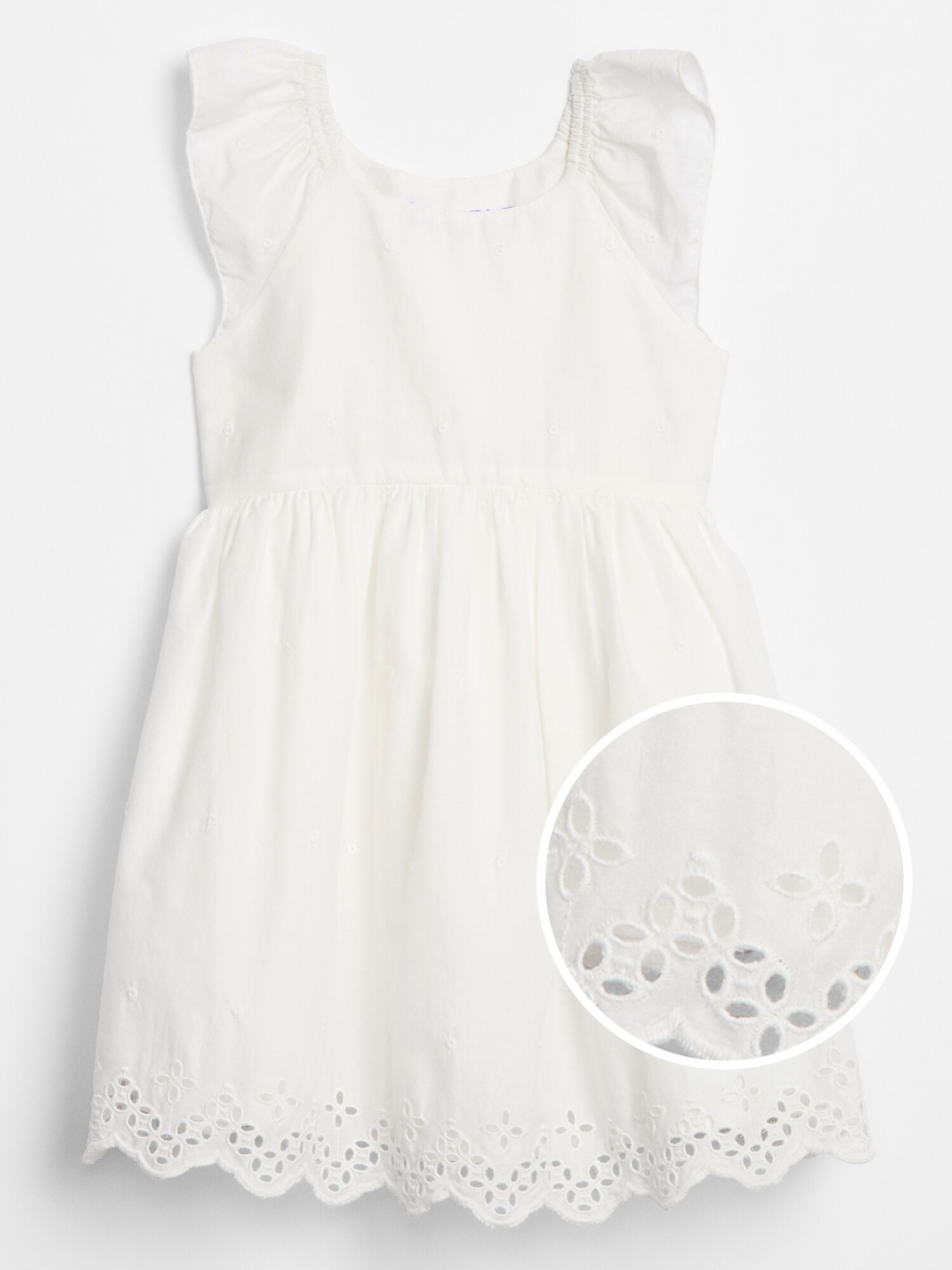 gap eyelet flutter dress