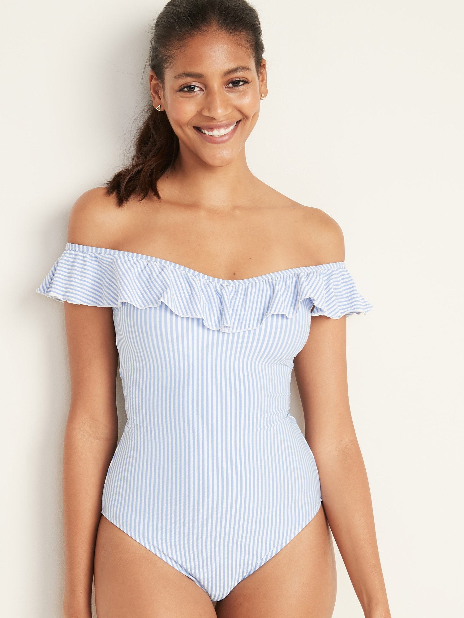 old navy off the shoulder swimsuit