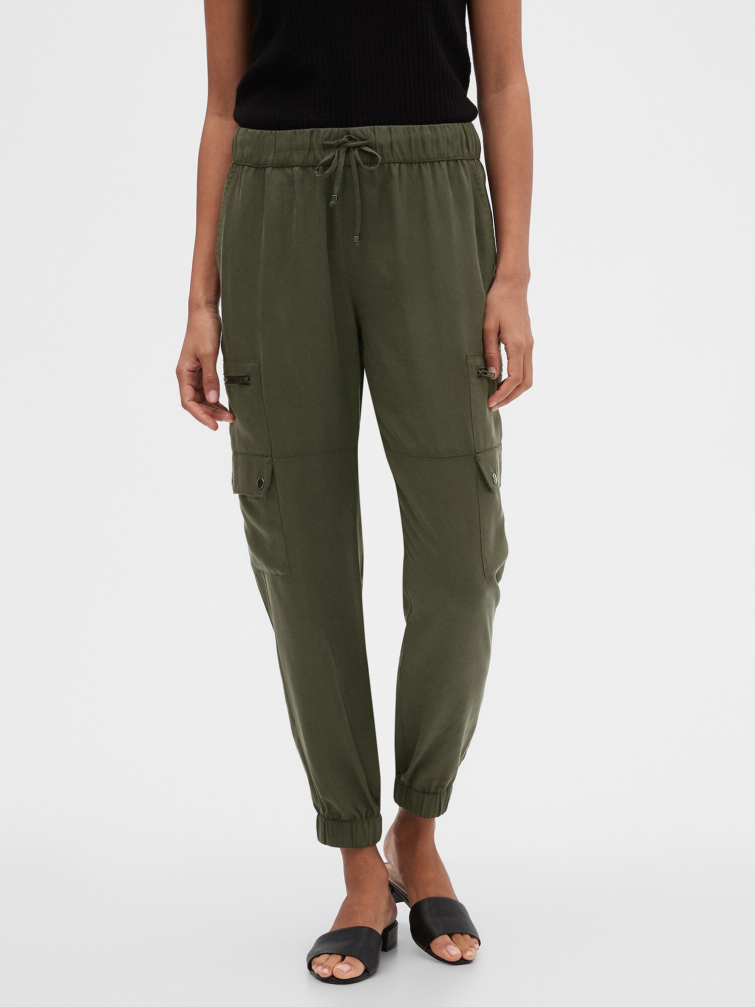 high rise cargo joggers