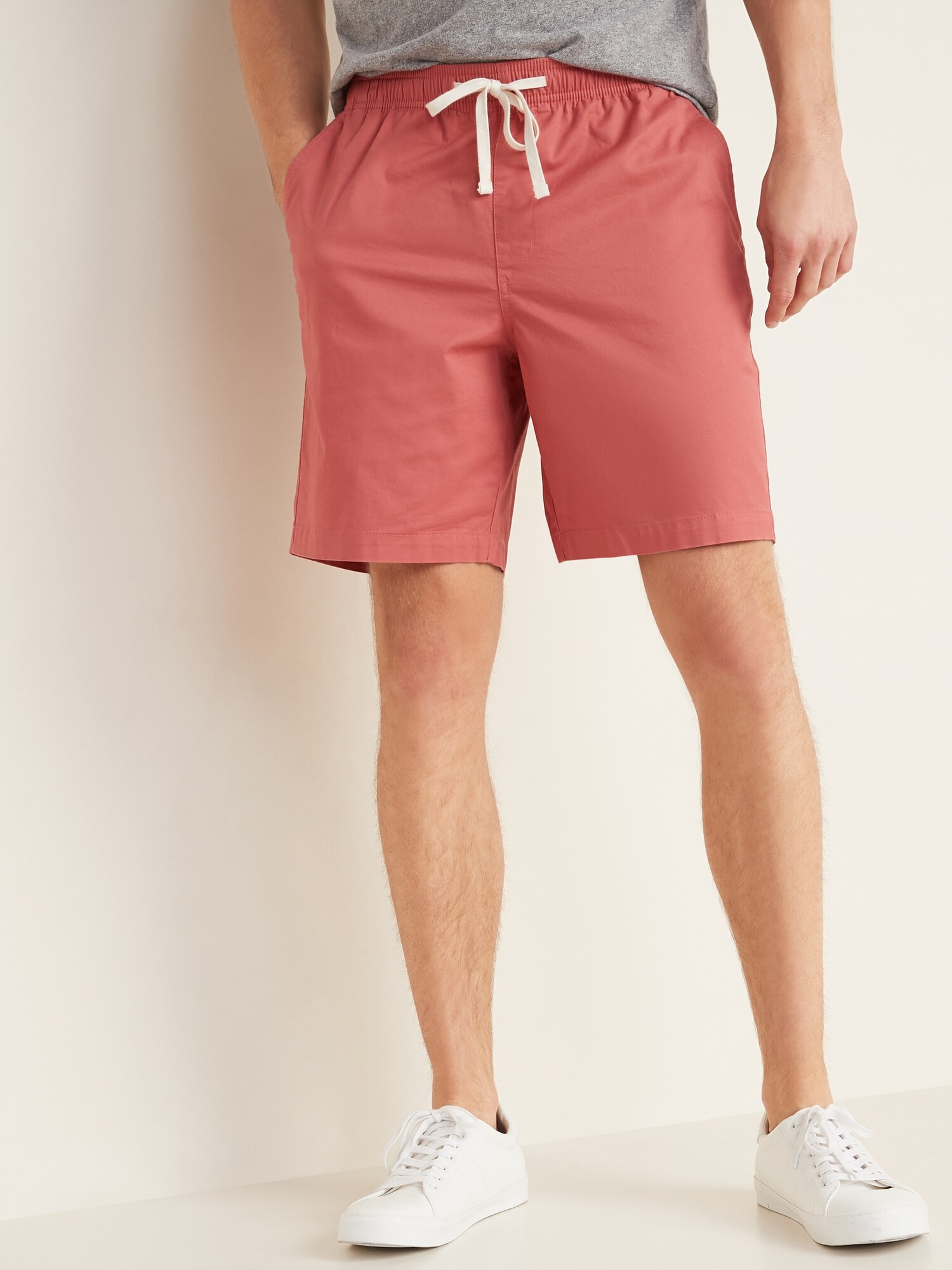 mens twill jogger shorts