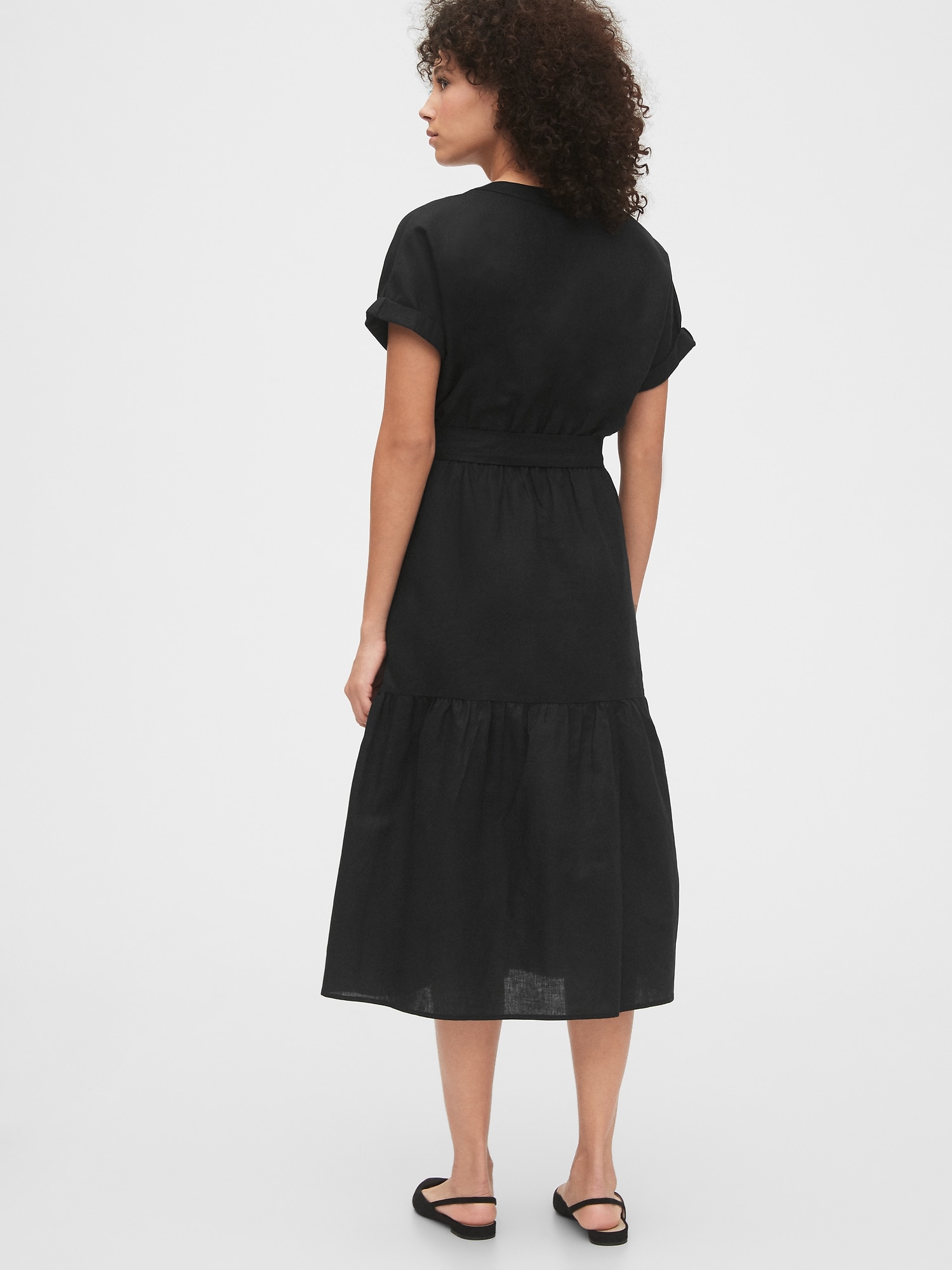 gap black midi dress