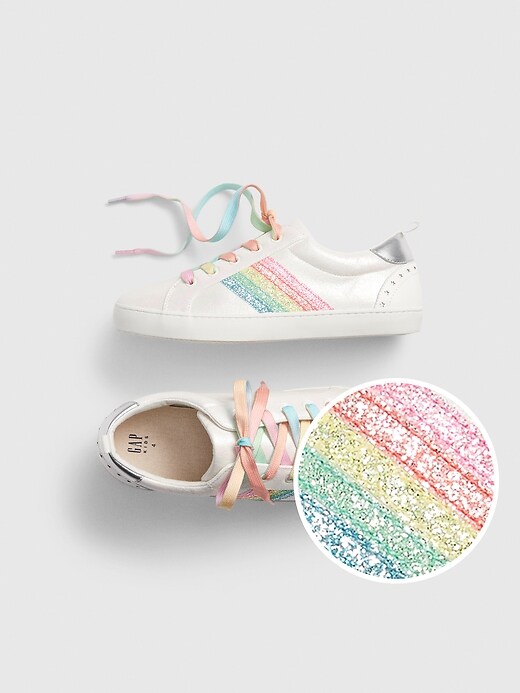 Kids Rainbow Stripe Sneakers