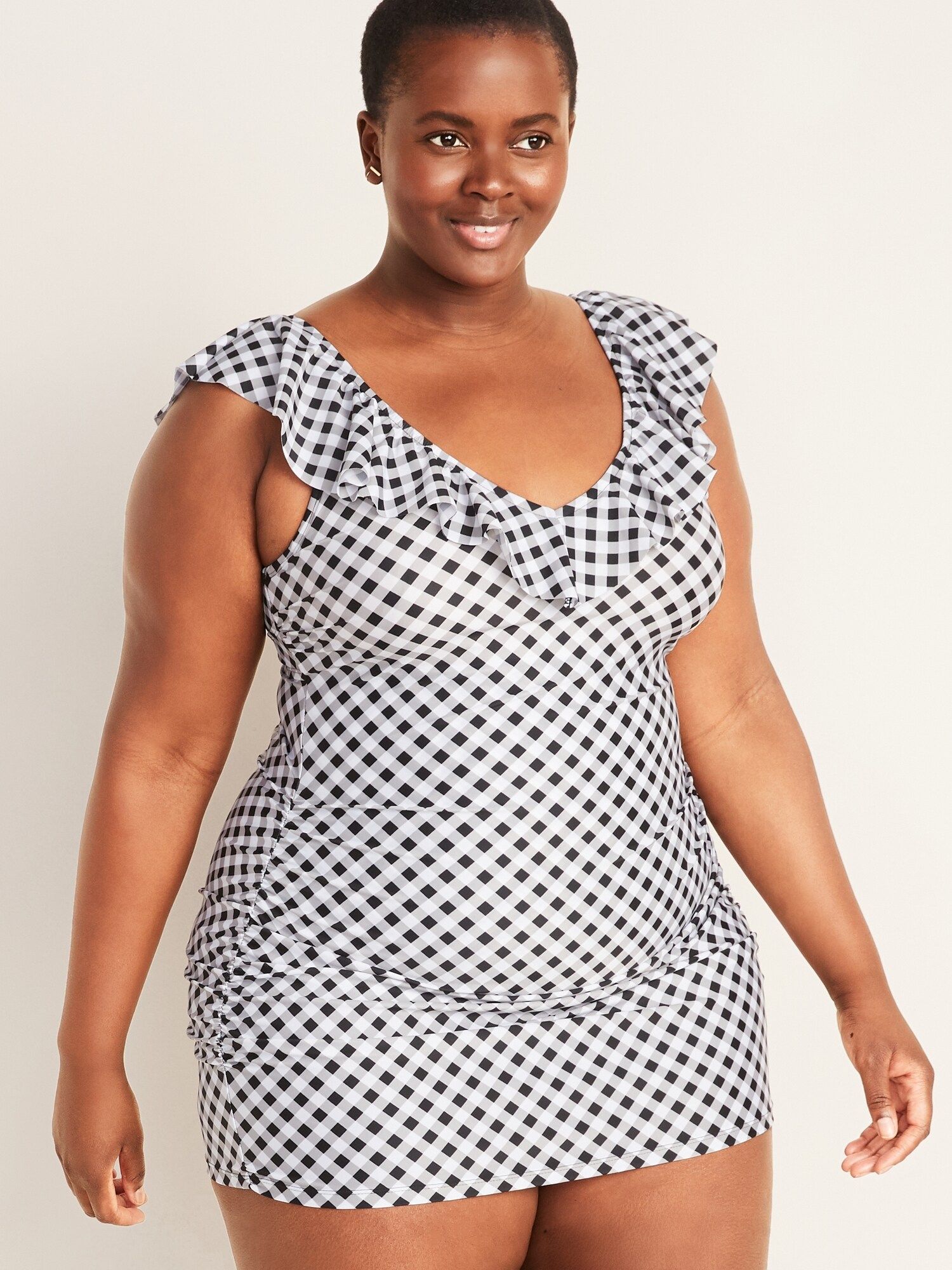 plus size swimdress with built in bra