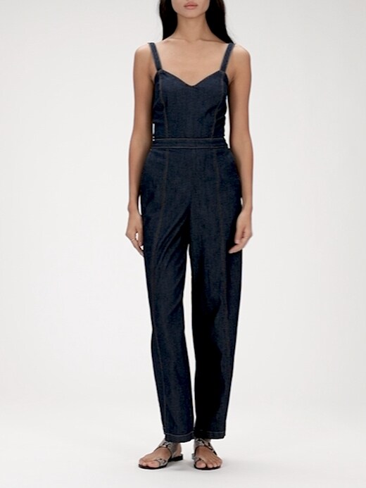 banana republic denim jumpsuit