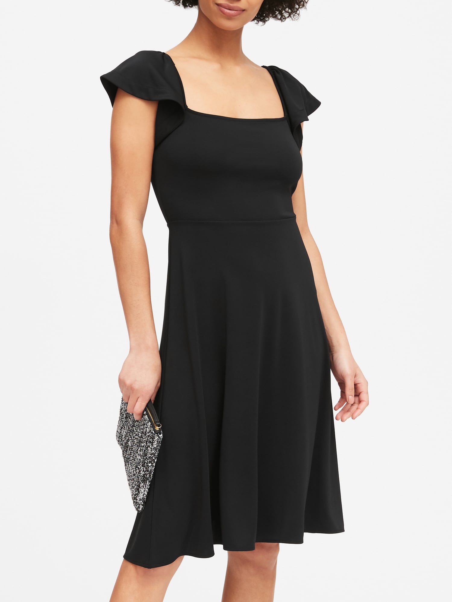 midi square neck dress