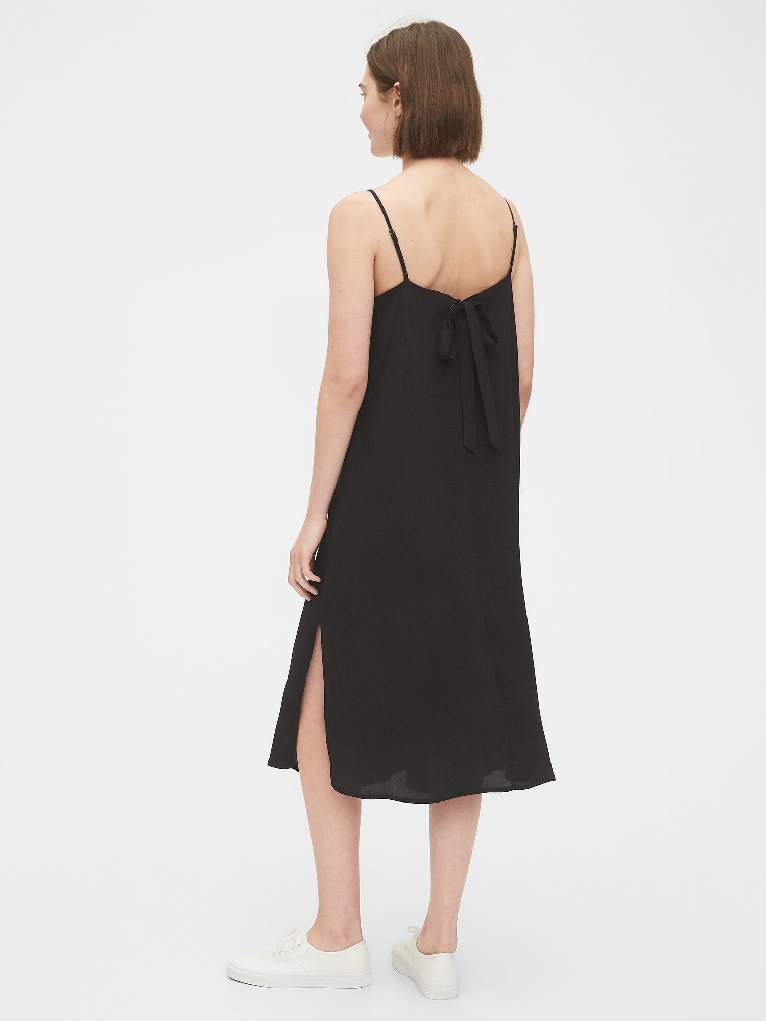 gap black midi dress