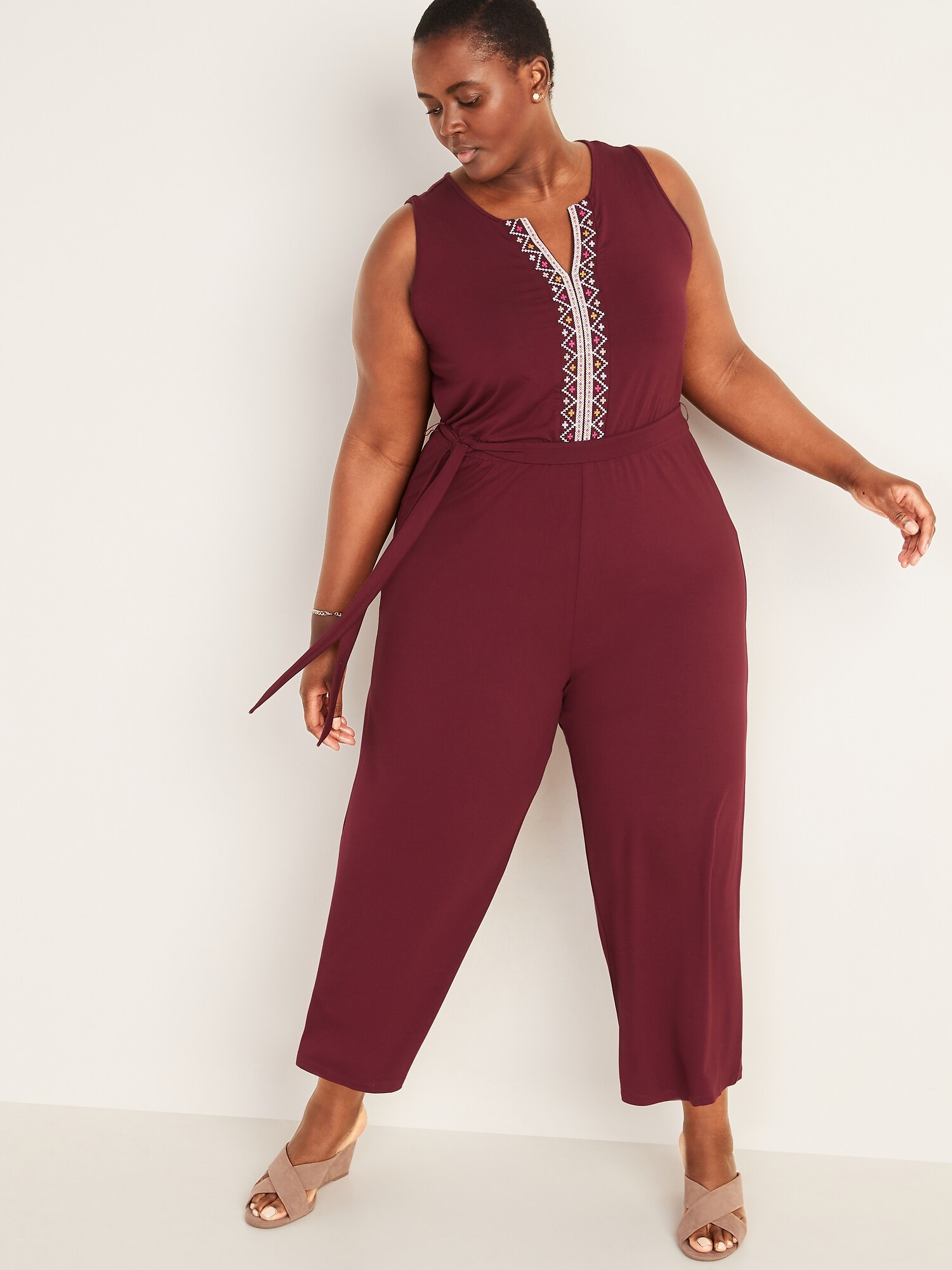 navy plus size jumpsuit