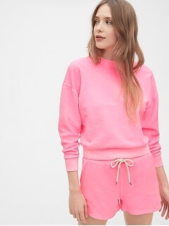 Cropped Pullover Sweatshirt in French Terry