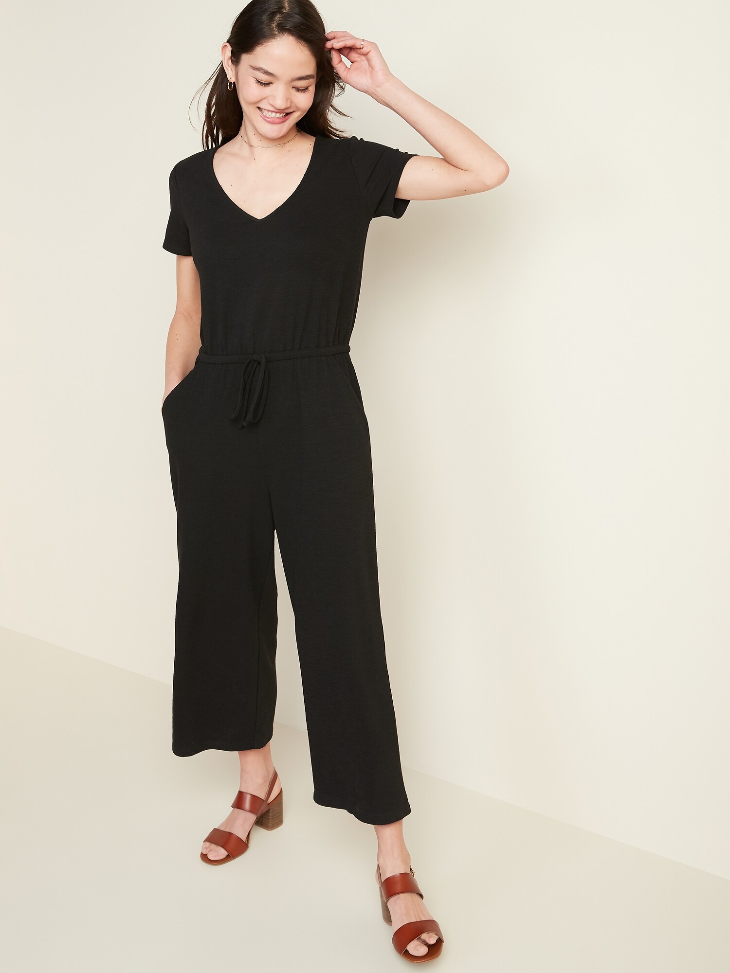 old navy boucle jumpsuit