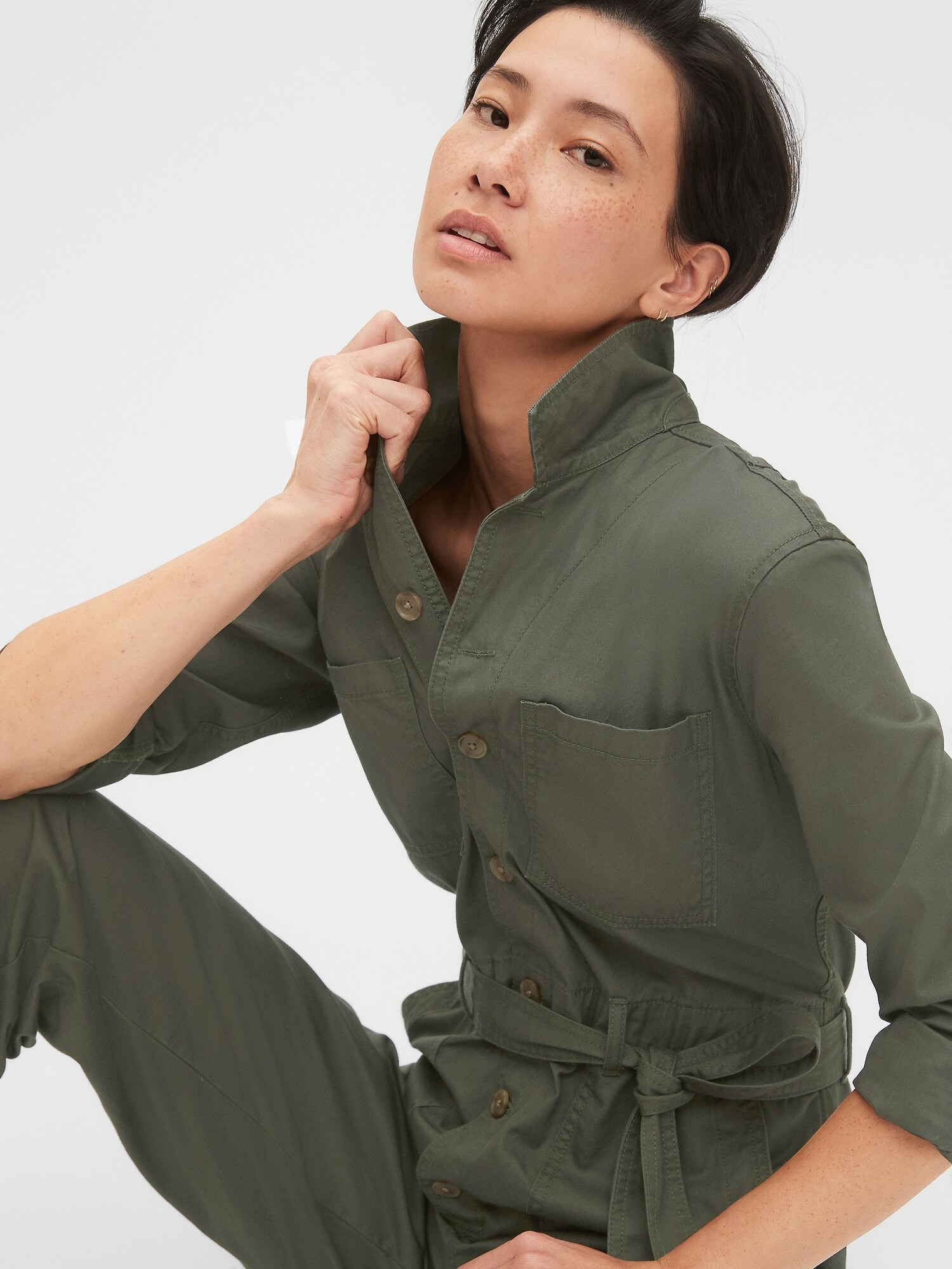 gap denim utility jumpsuit