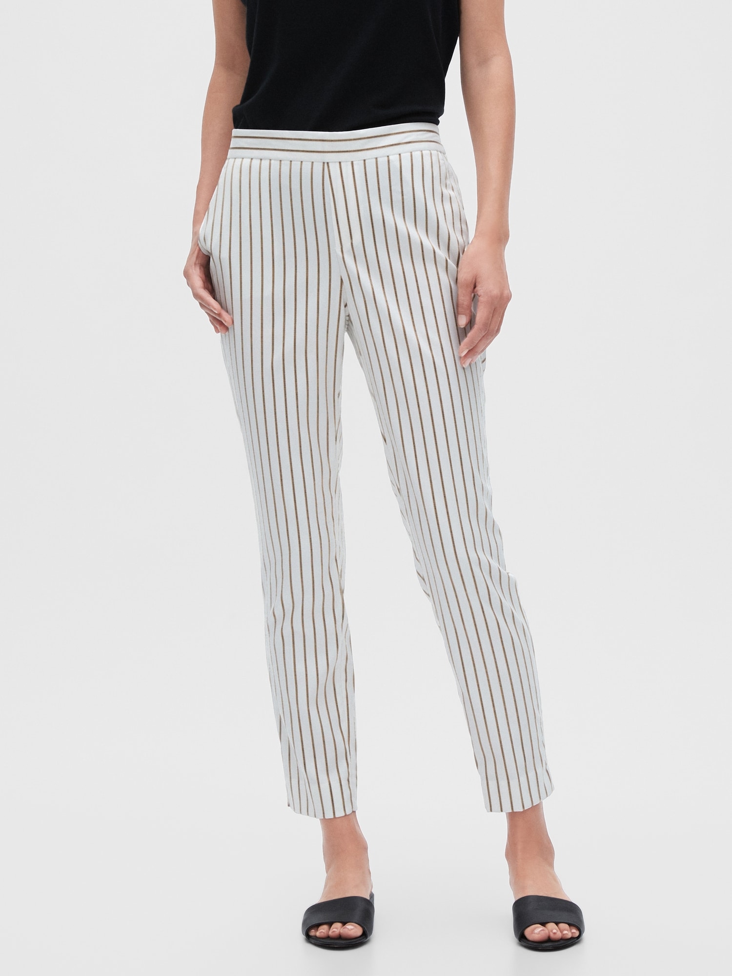 striped ankle pants