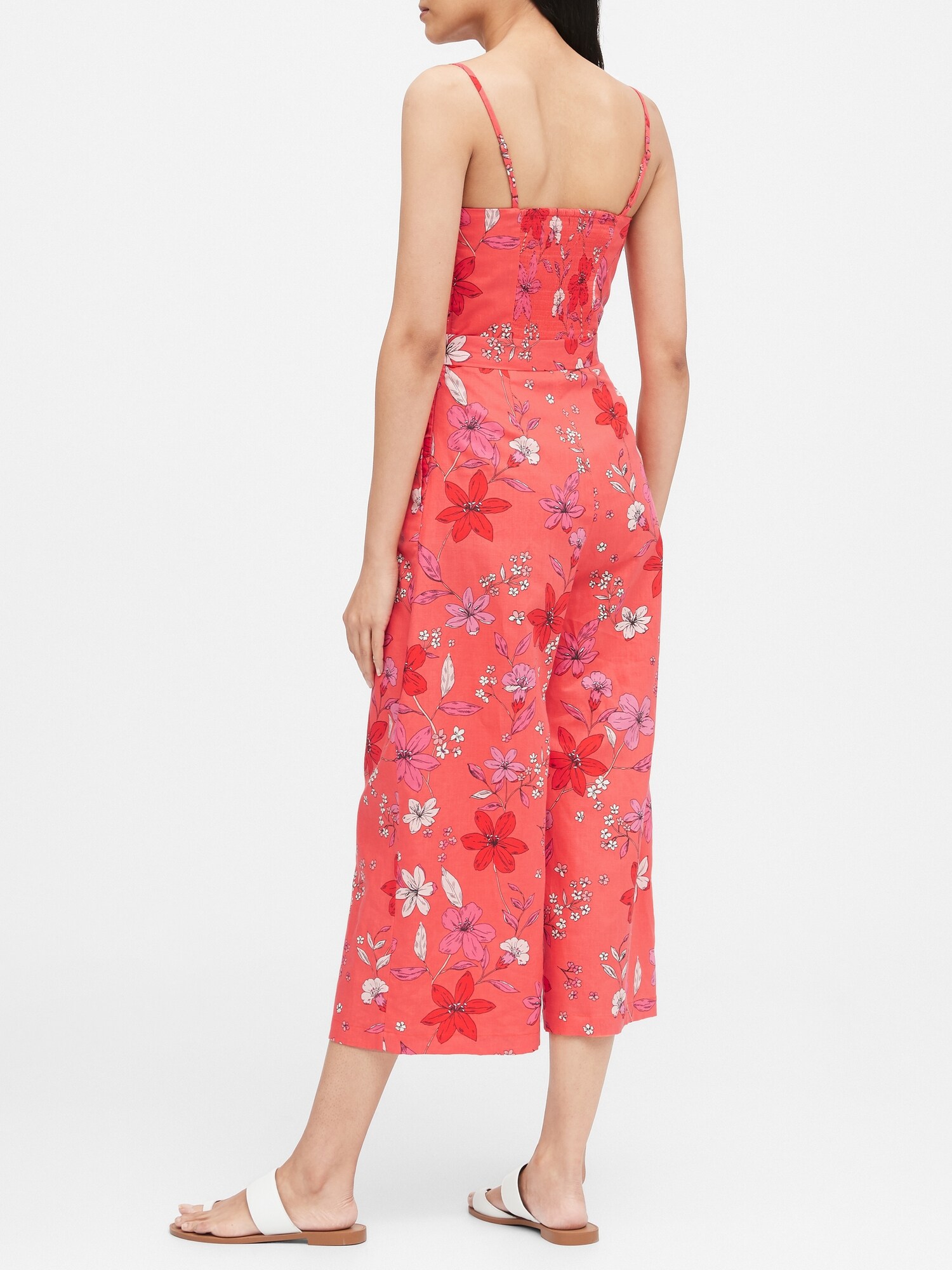 banana republic floral jumpsuit