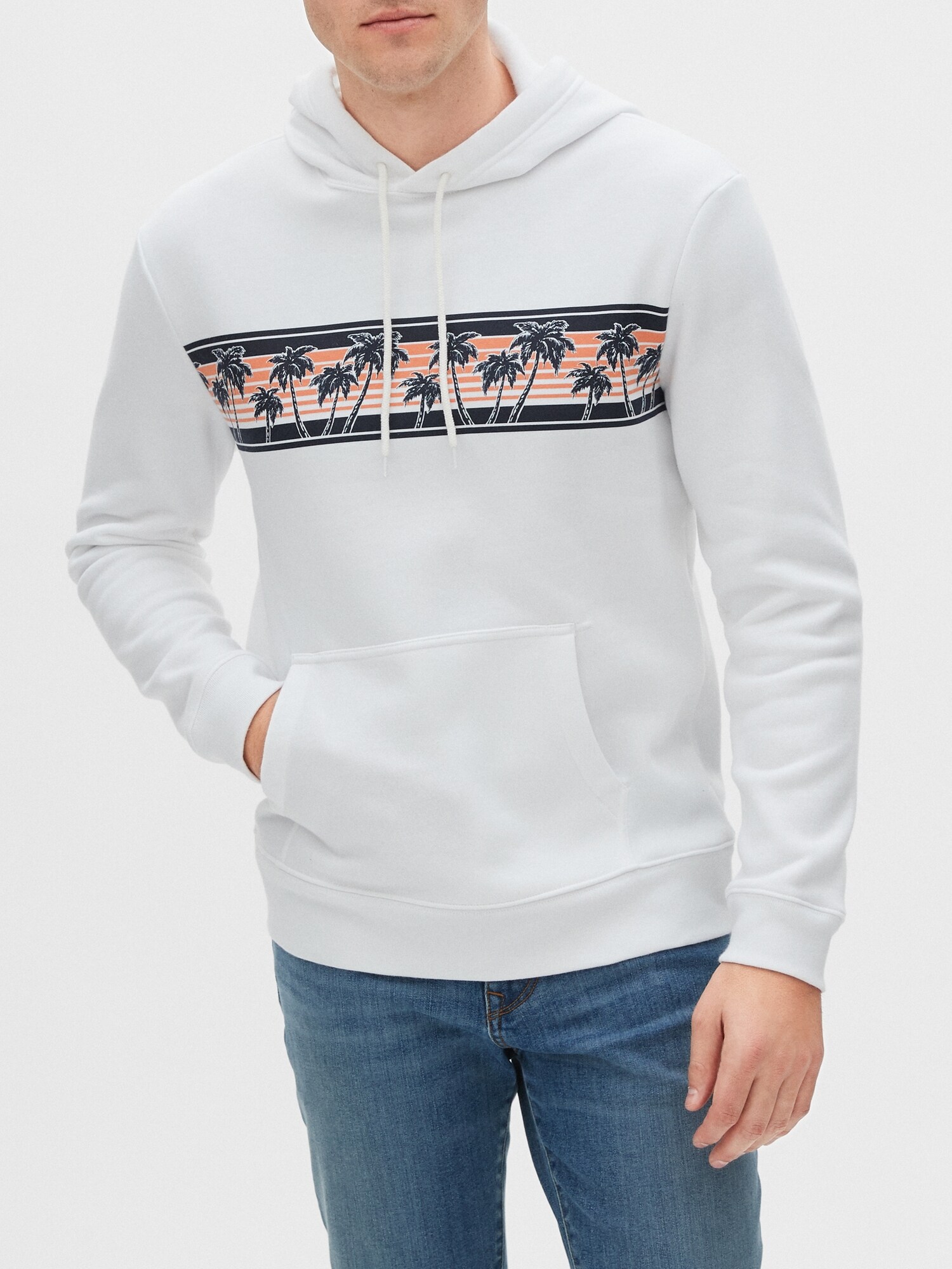 polo drawcord fleece hoodie