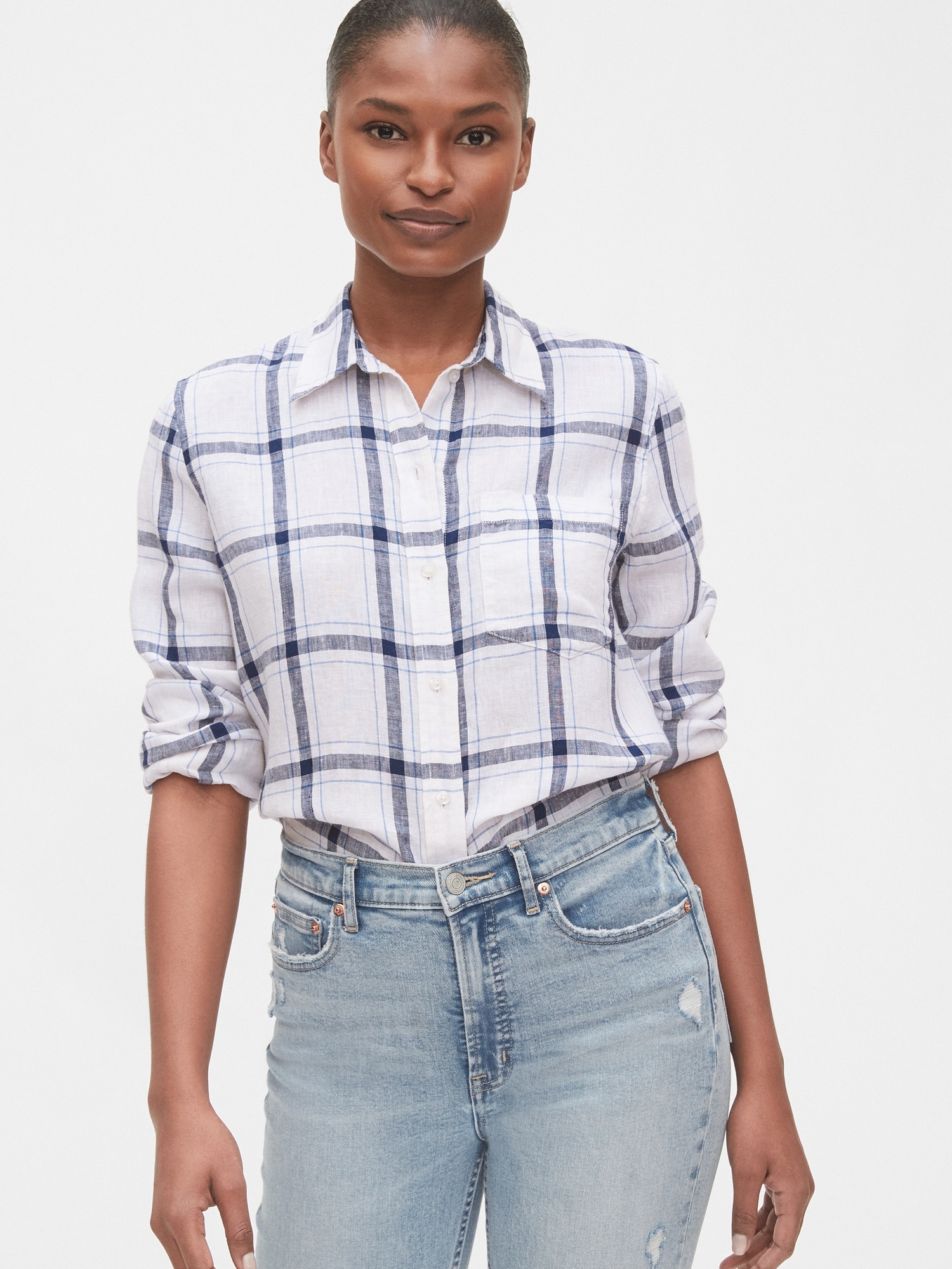 gap boyfriend shirt linen