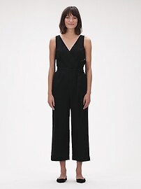 View product video. Sleeveless Wrap-Front Jumpsuit