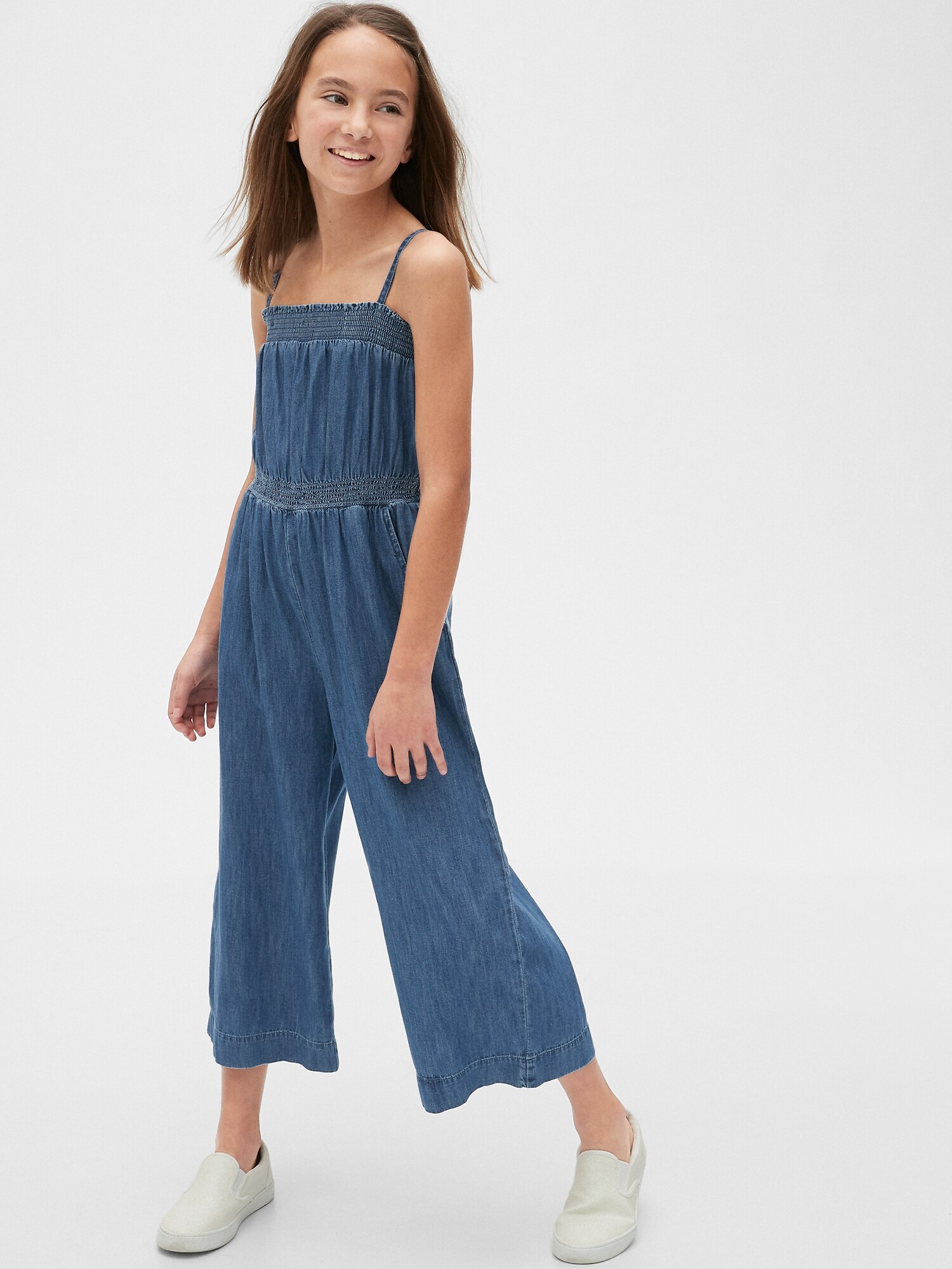 denim crop jumpsuit