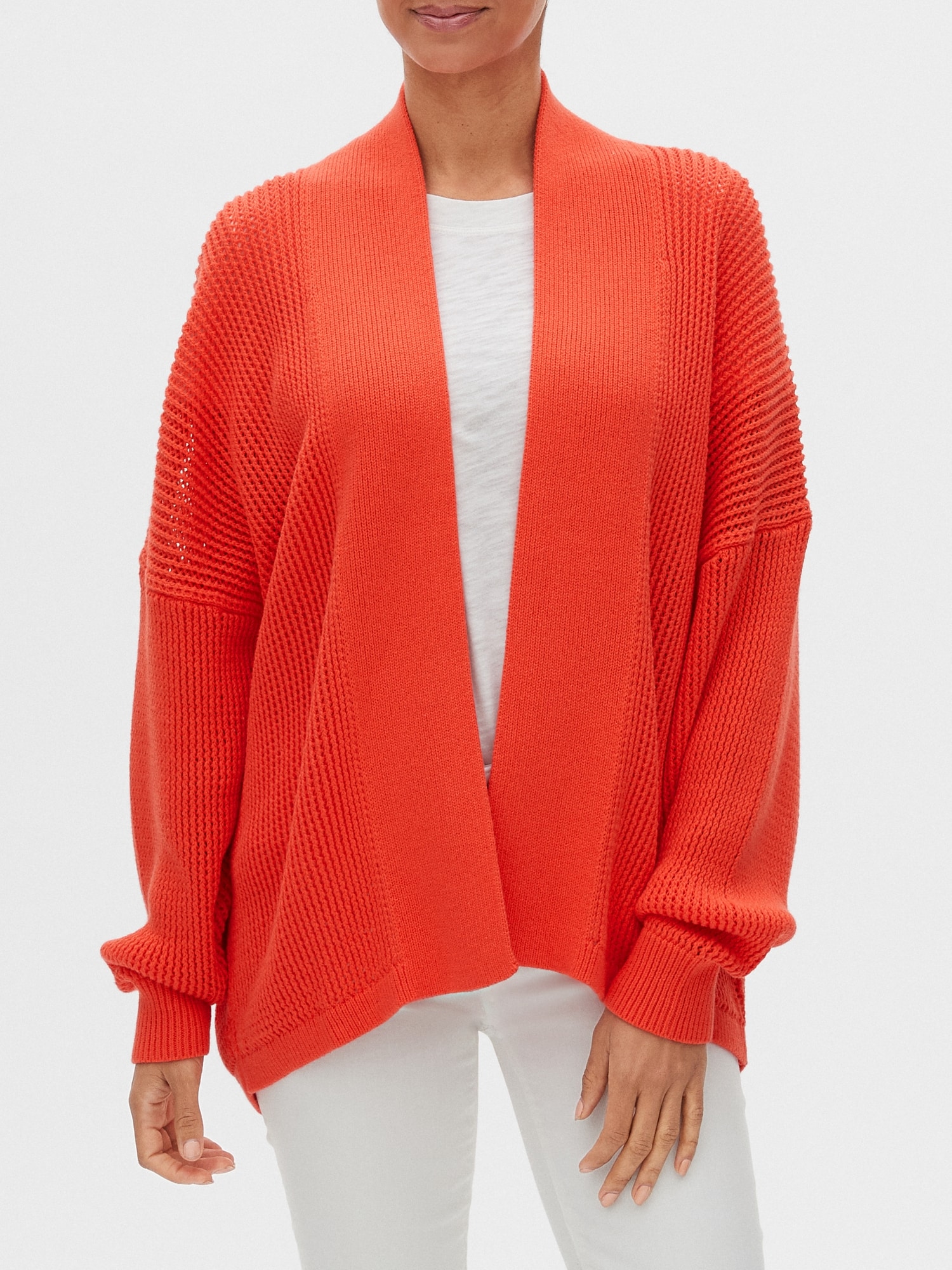 gap red cardigan