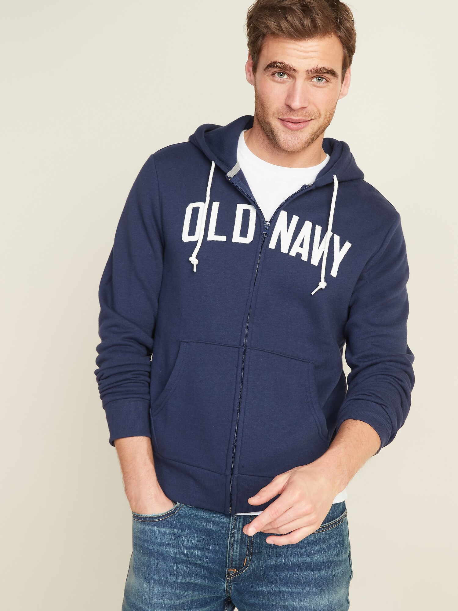 Logo-Graphic Zip Hoodie for Men