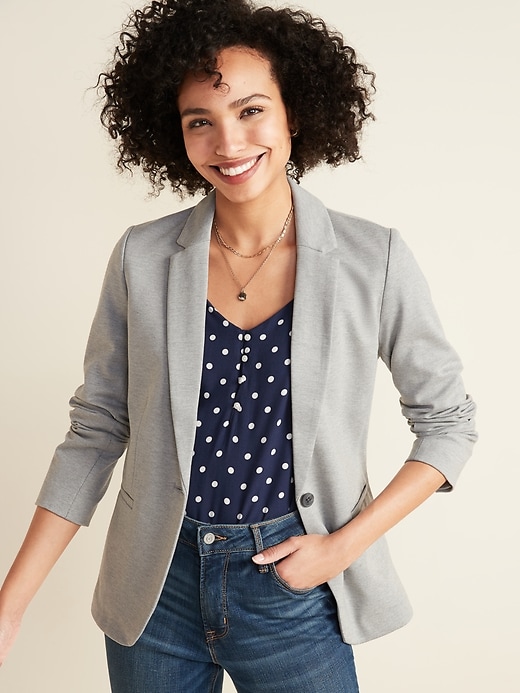 Classic Ponte-Knit Blazer for Women
