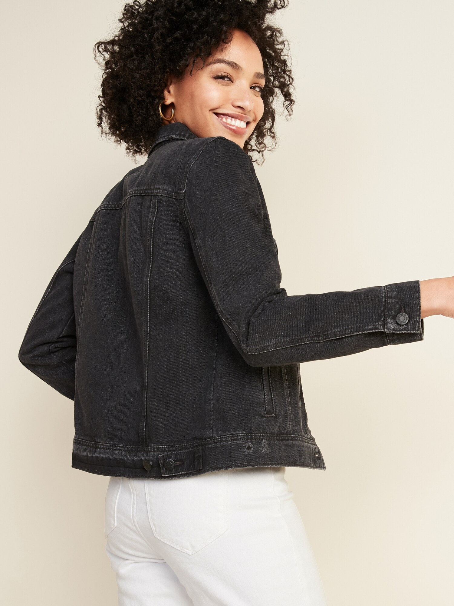 gap denim jacket with fur