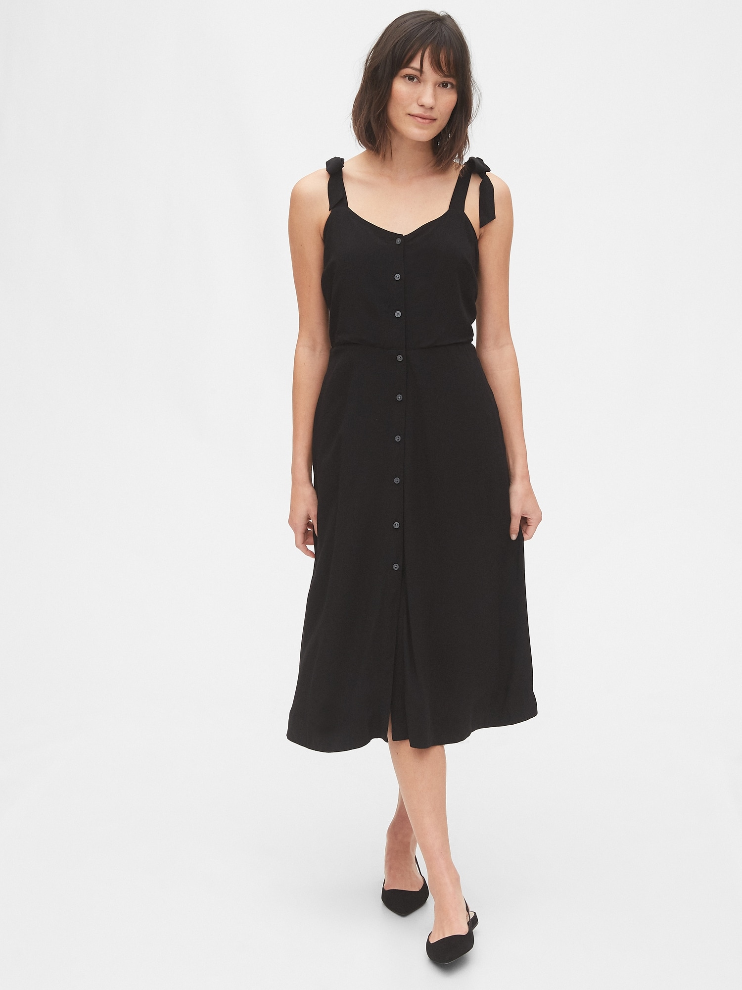 gap black midi dress