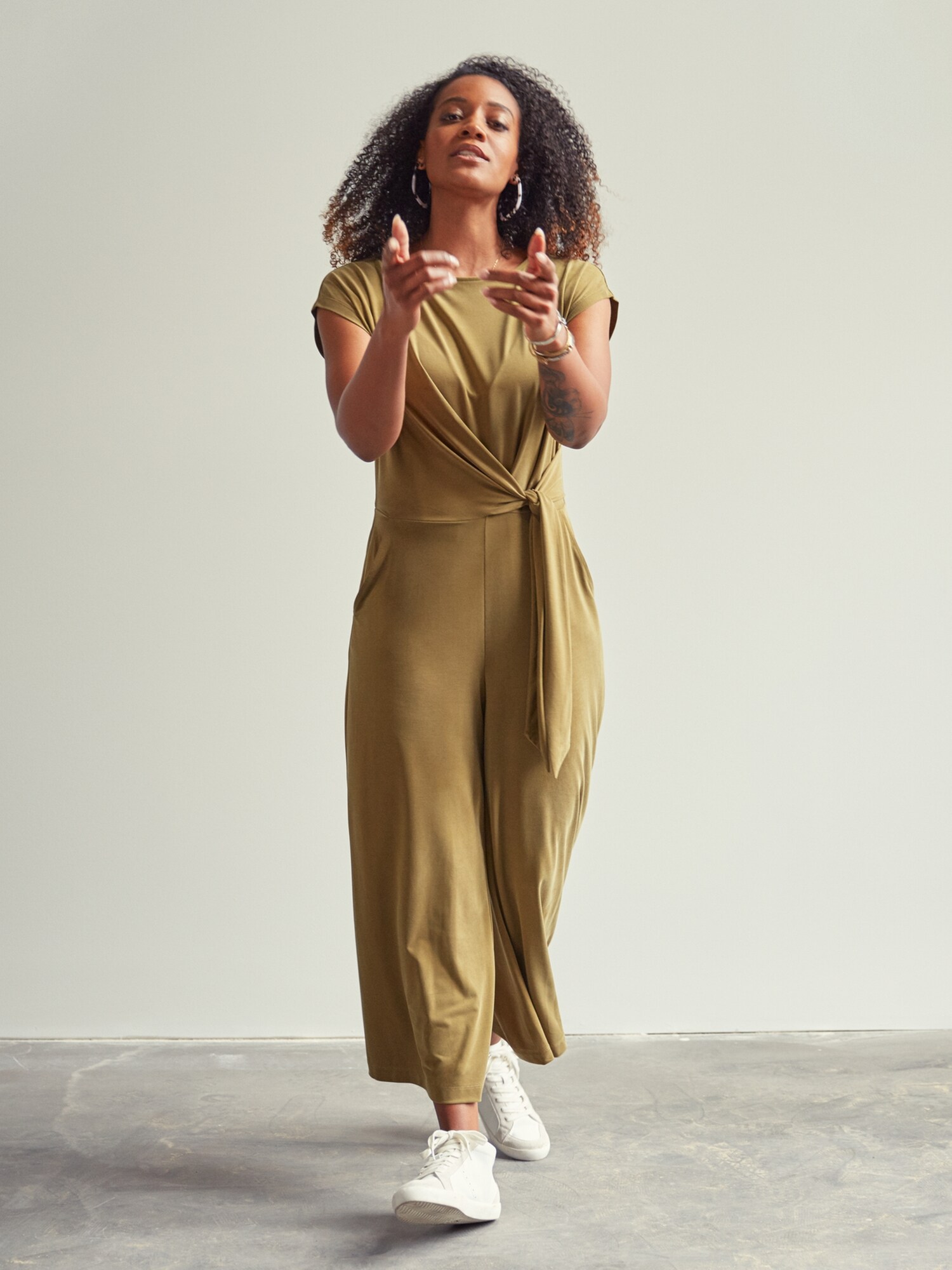 banana republic olive green jumpsuit