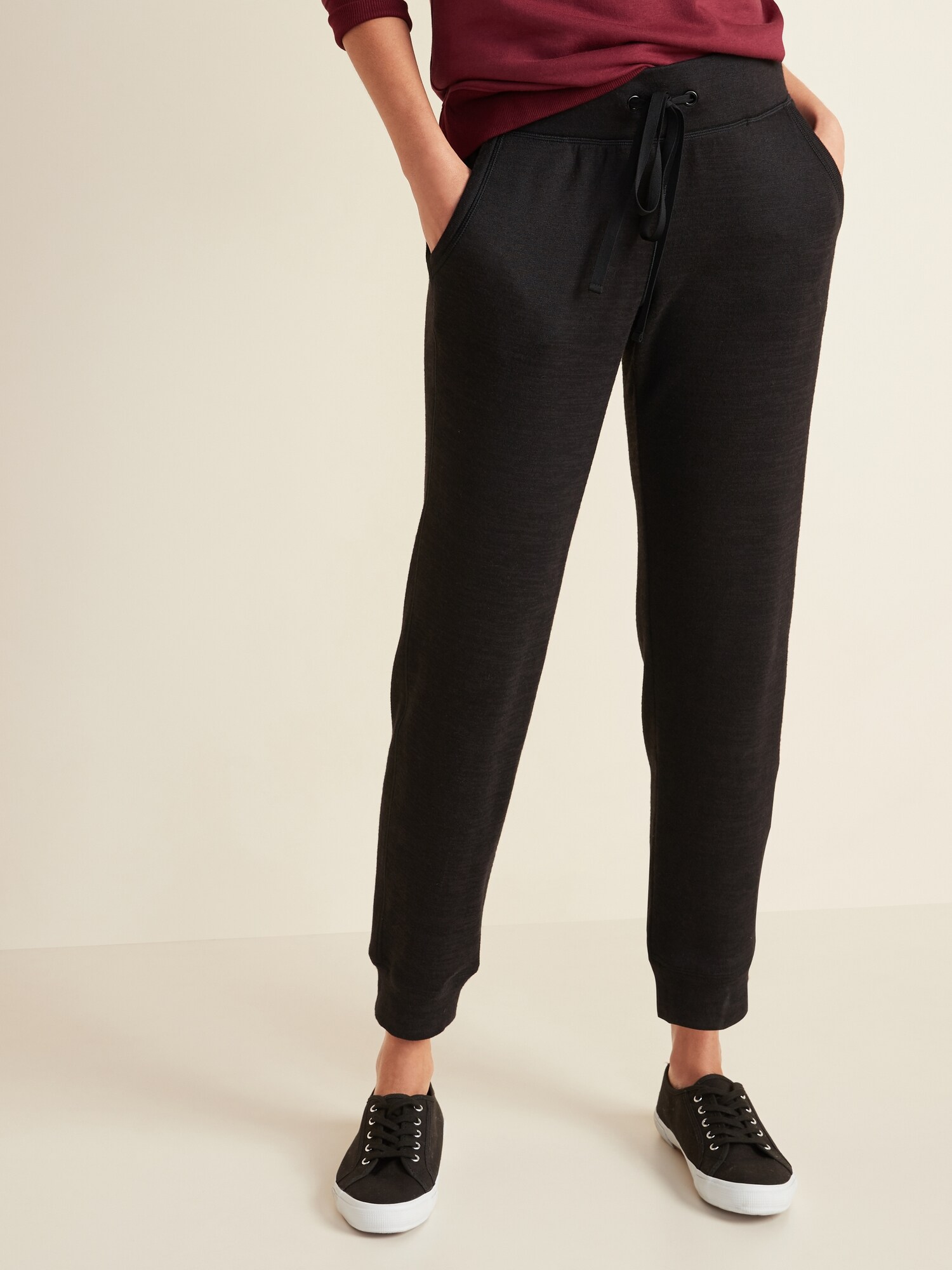 mid rise sweater knit joggers